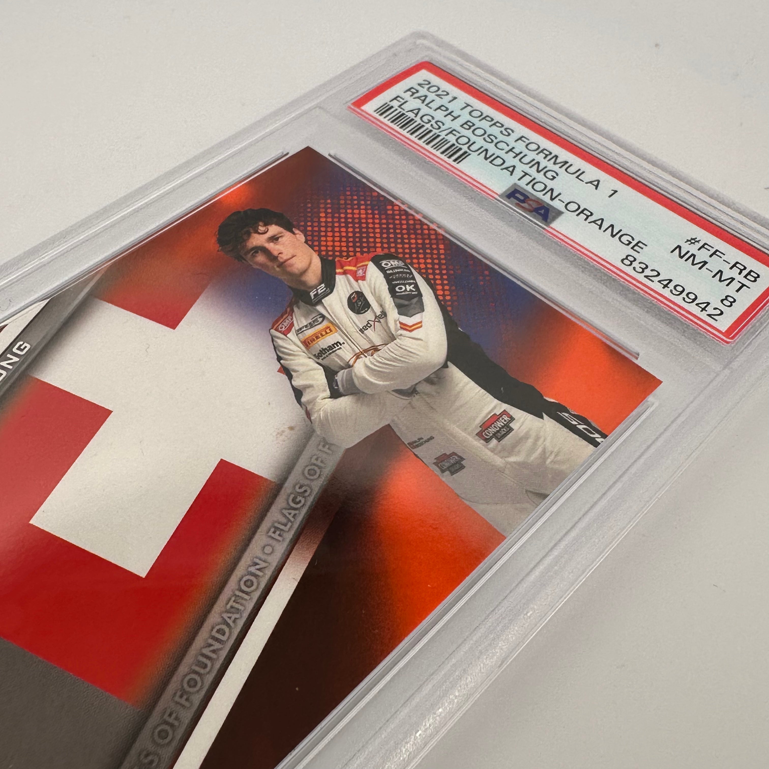 2003 Ralph Boschung #FF RB Flags Of Foundation Orange PSA 8 Graded Trading Card - Perfect for Collectors, Sports Memorabilia Enthusiasts & Investment Portfolios