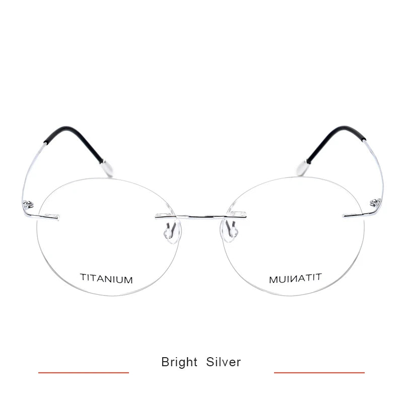 Brightzone Women's Rimless Oval Round Titanium Eyeglasses 71602 - Lightweight & Durable Frame for Work, Reading & Everyday Use