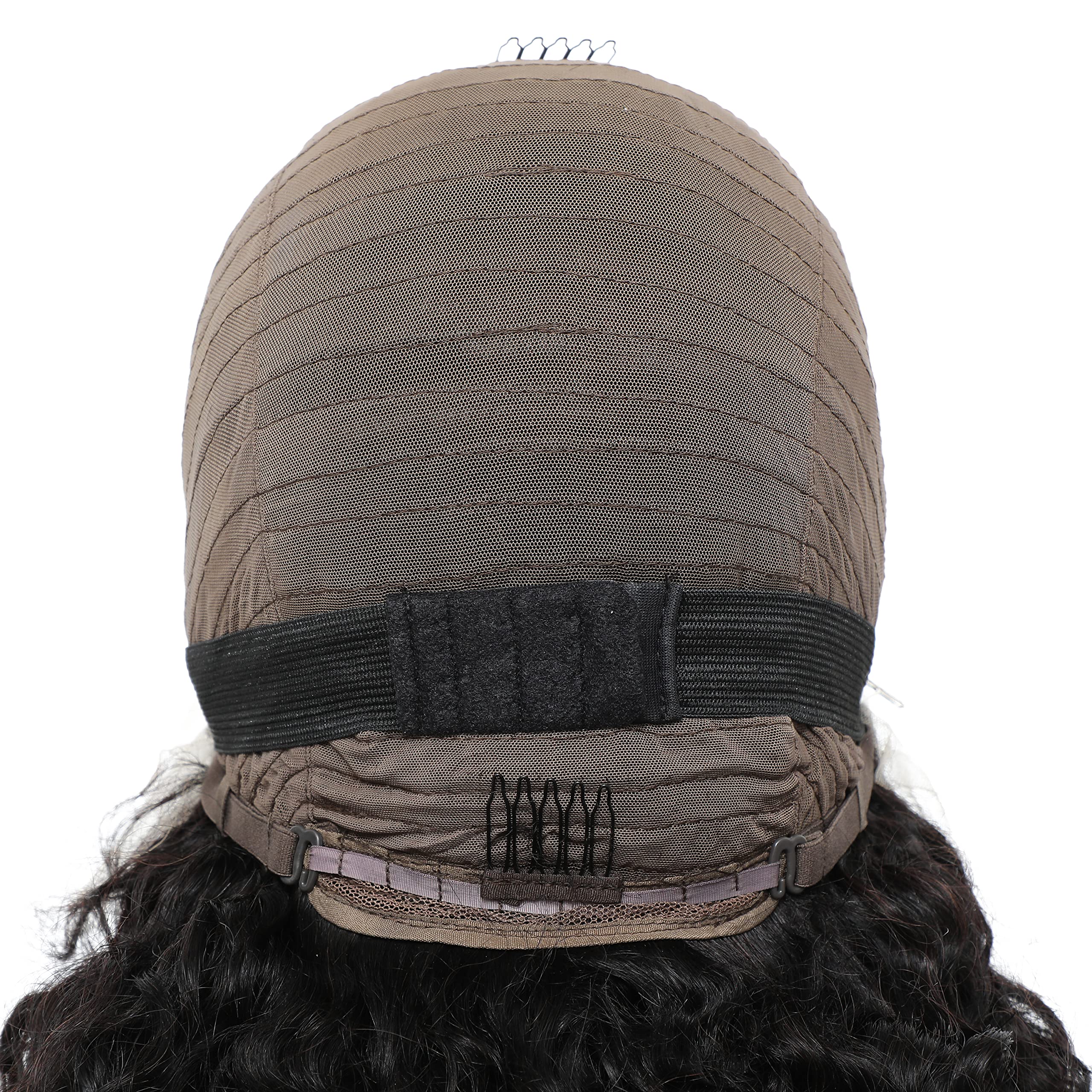 20 Inch Glueless Water Wave Lace Front Wig - 100% Brazilian Virgin Human Hair with Baby Hair | Natural Deep Water Wave Curly Lace Frontal Wigs for Black Women | Perfect for Daily Wear, Parties & Special Occasions