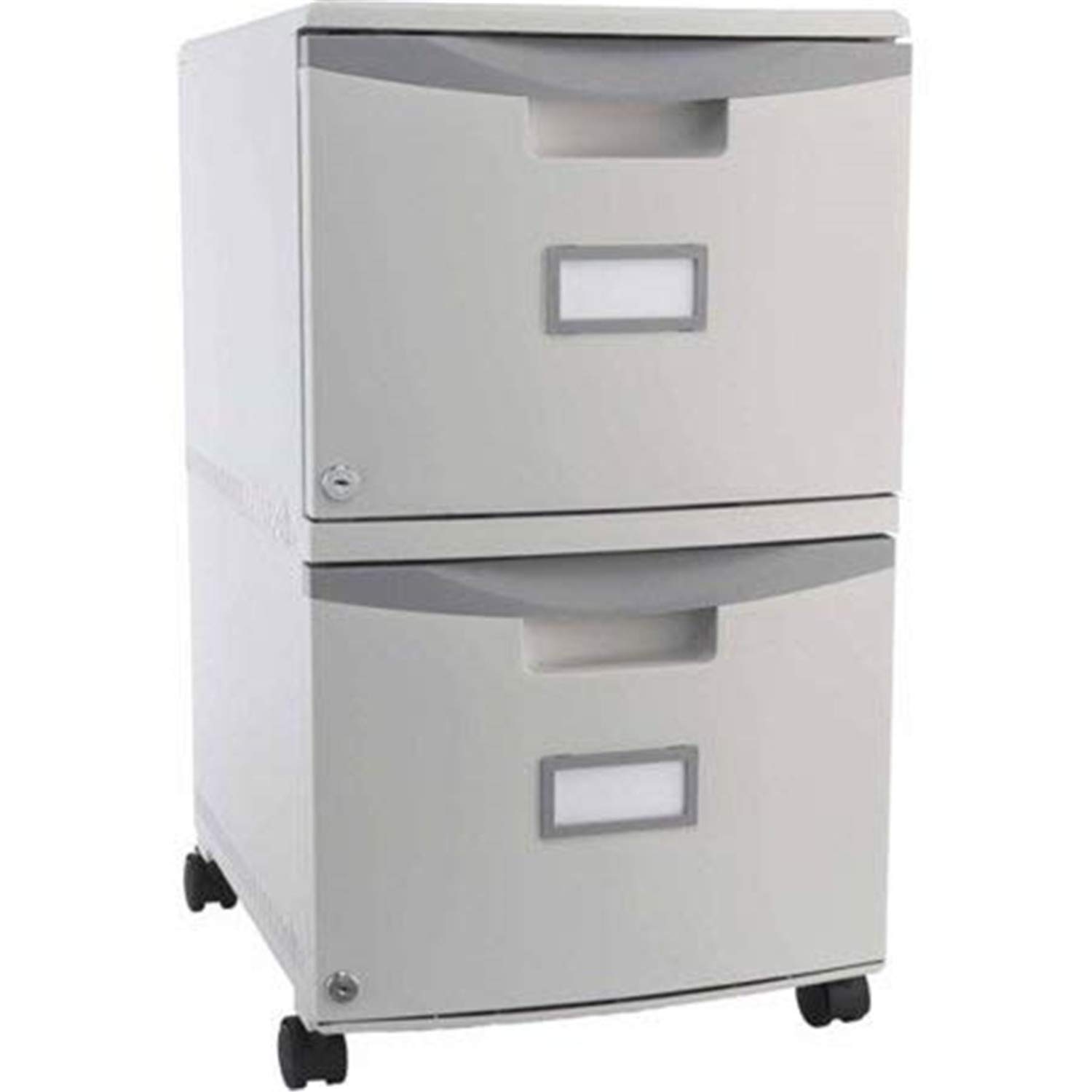 Storex 2-Drawer Locking Mobile File Cabinet - Legal & Letter Size, Gray (61301B01C Replacement) - Perfect for Office, Home & School Organization