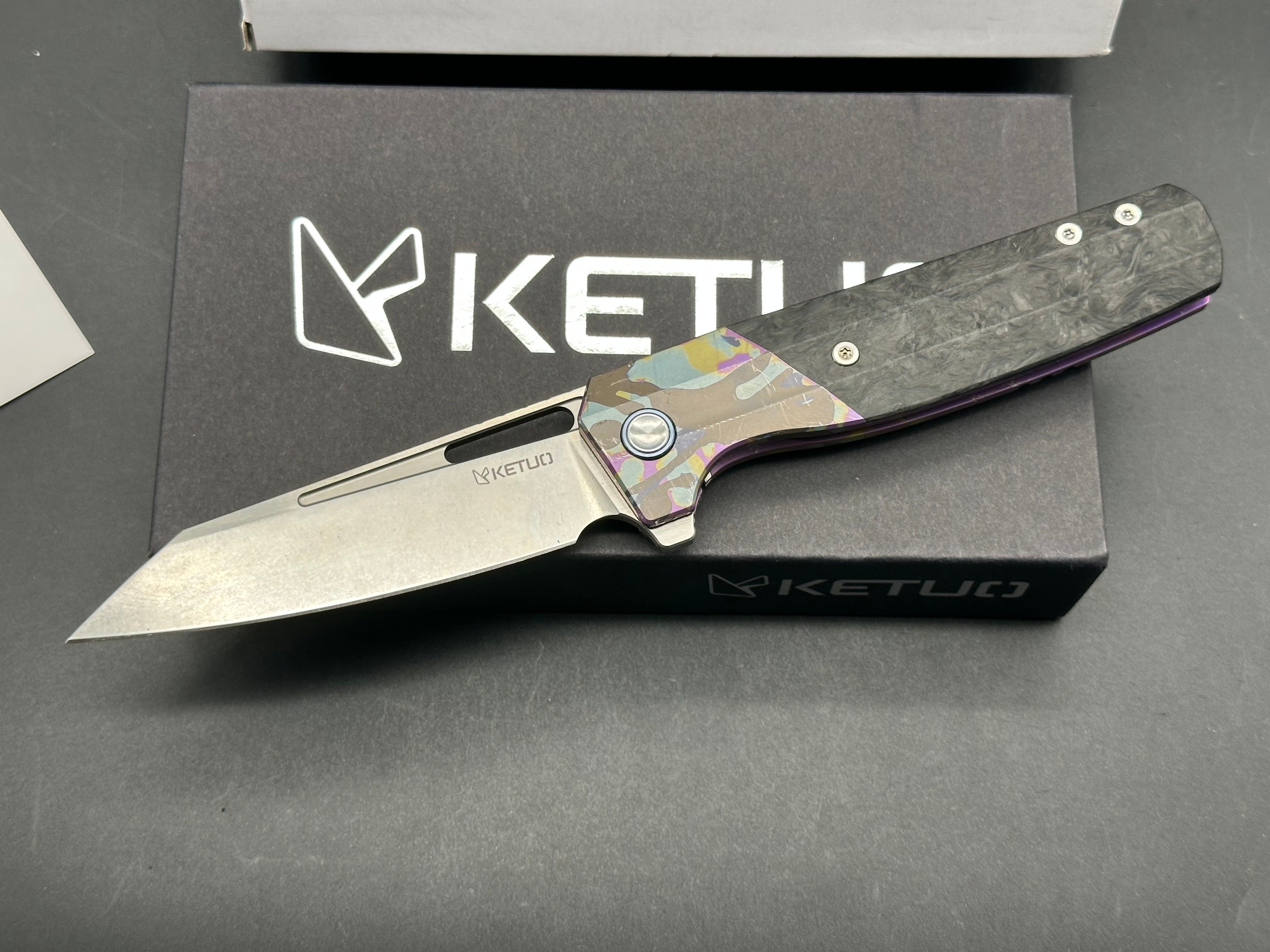 Ketuo Knives - Kamasu LE (20pcs) Carbon Fiber Knife Set with Custom Camo Titanium Frame | High-Performance Kitchen Knives for Professional Chefs & Home Cooking | Perfect for Slicing, Dicing, and Food Prep