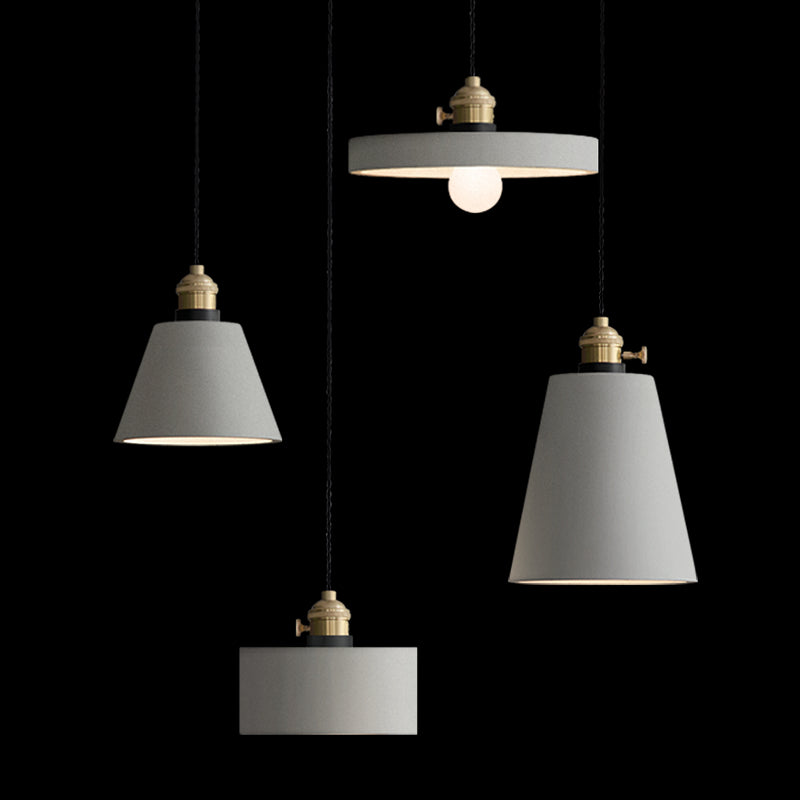 Modern Marco Cement Pendant Light - Industrial Style Hanging Lamp for Kitchen Island, Dining Room & Living Room Decor