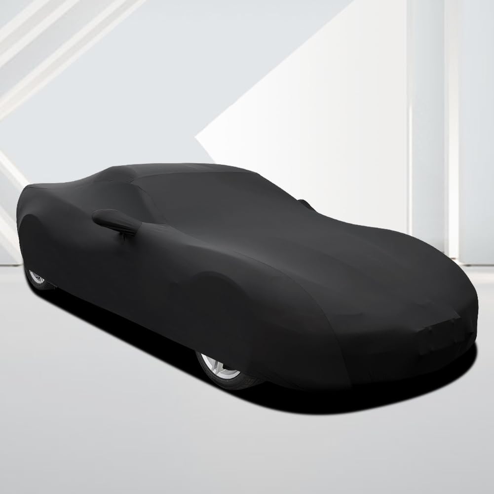 WinPower Indoor Car Cover 163-181 Inches - Stretchable Dustproof Full Protection for Sedans | Perfect for Underground Parking, Car Shows & Indoor Storage - Black