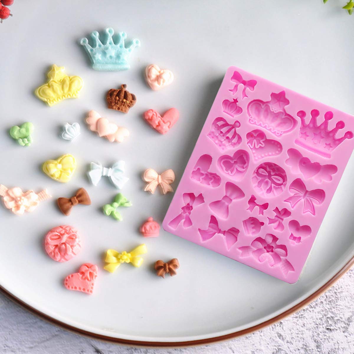 3-Piece Silicone Bow Fondant Molds Set - DIY Cake Decorating Tools for Baking, Homemade Cookies & Cupcakes - Perfect for Birthday Parties, Wedding Cakes & Holiday Treats