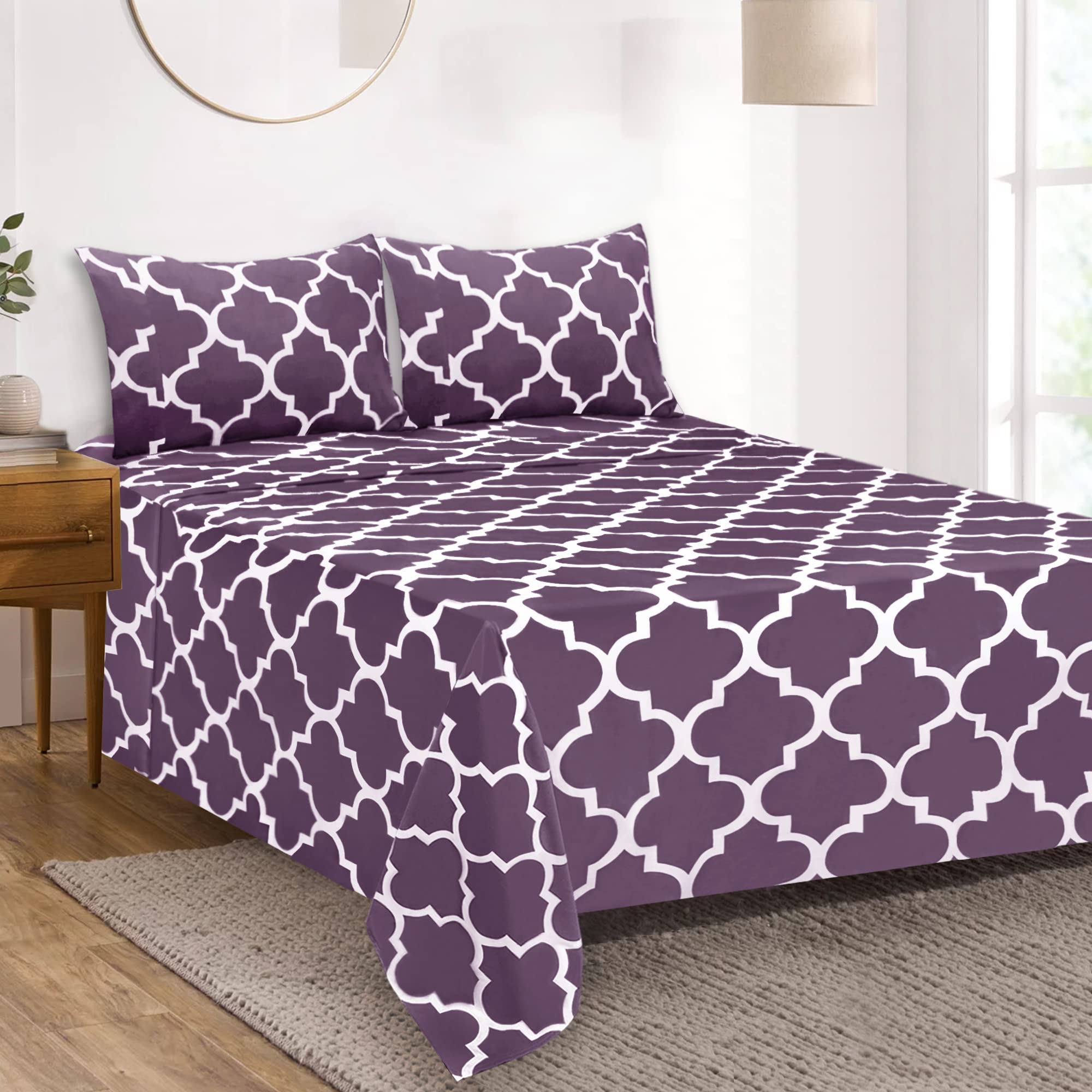 Premium Queen Bed Sheet Set - Ultra Soft Brushed Microfiber 1800 Thread Count Sheets with 16