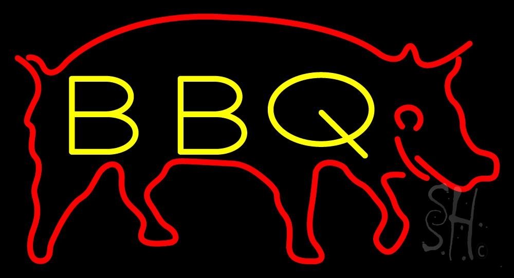 Yellow BBQ LED Neon Sign 13x24 Inches - Black Square Cut Acrylic Backing with Dimmer - Bright Premium Indoor LED Neon Light for Restaurant, Bar, Cafe Window & Wall Decor - Perfect for Kitchen, Backyard, and Party Lighting