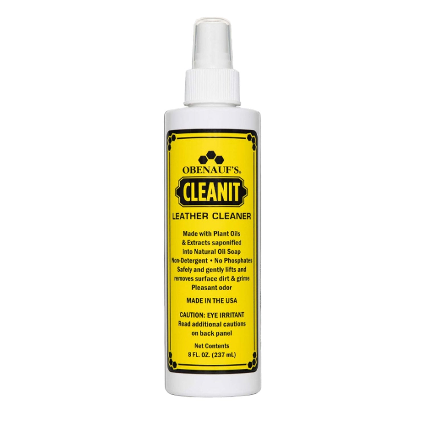 Obenaufs® Cleanit 8oz Leather Cleaner & Conditioner - Premium Leather Cleaner for Jackets, Bags, Shoes & Furniture - Gentle Deep Cleaning Formula for All Leather Types