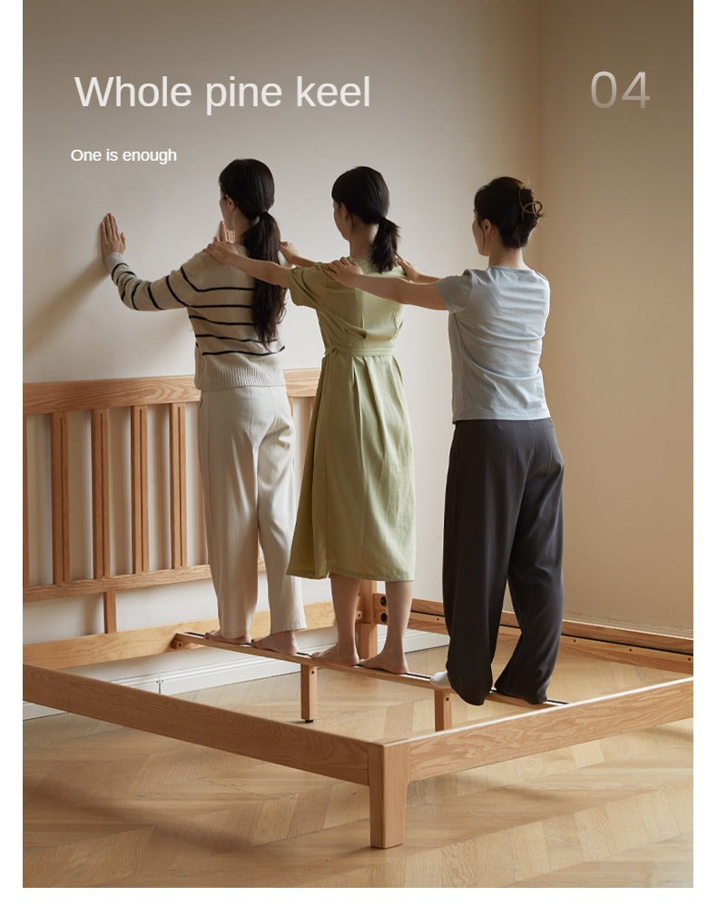 Solid Oak Wood Grille Bed - Small Soft Bed Frame for Cozy Bedrooms | Perfect for Kids Rooms, Guest Rooms & Small Spaces