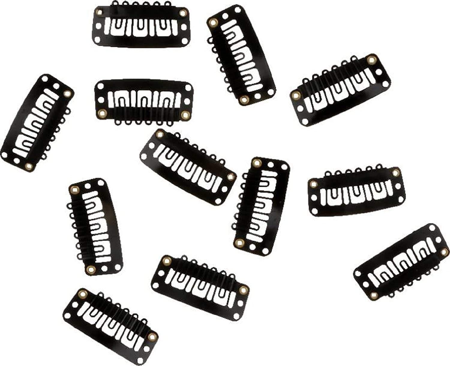 AASA U-Shape Metal Wig Clips for Hair Extensions & Patches - 12PCS Black Hair Clips for Secure Hold | Perfect for Cosplay, Costumes & Daily Hairstyling