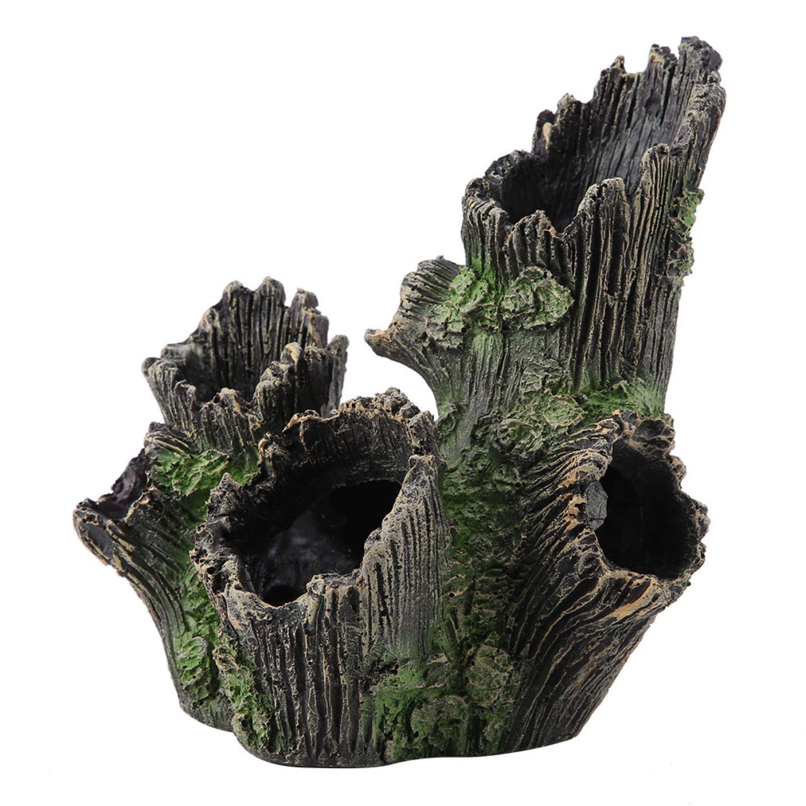 Durable Artificial Resin Tree Trunk for Aquarium - Natural Driftwood Decoration for Fish Tank, Reptile & Terrarium (20x11x14 Inch) - Perfect for Aquatic Plants, Shrimp & Betta Fish Habitat