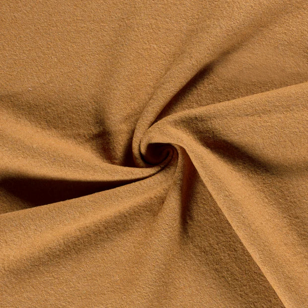 Premium Boiled Wool Fabric - Ochre Melange Color for Cozy Winter Scarves, Hats & DIY Crafts | Soft & Warm Material for Handmade Clothing & Home Decor