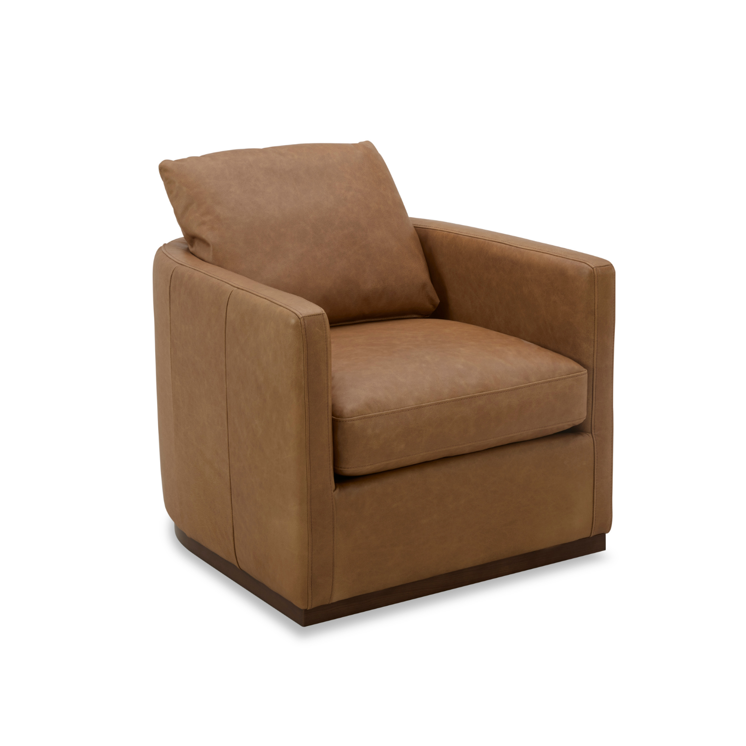 Bellwood Leather Swivel Lounge Chair - 360° Rotating Recliner with Premium Genuine Leather - Perfect for Living Room, Office, or Reading Nook