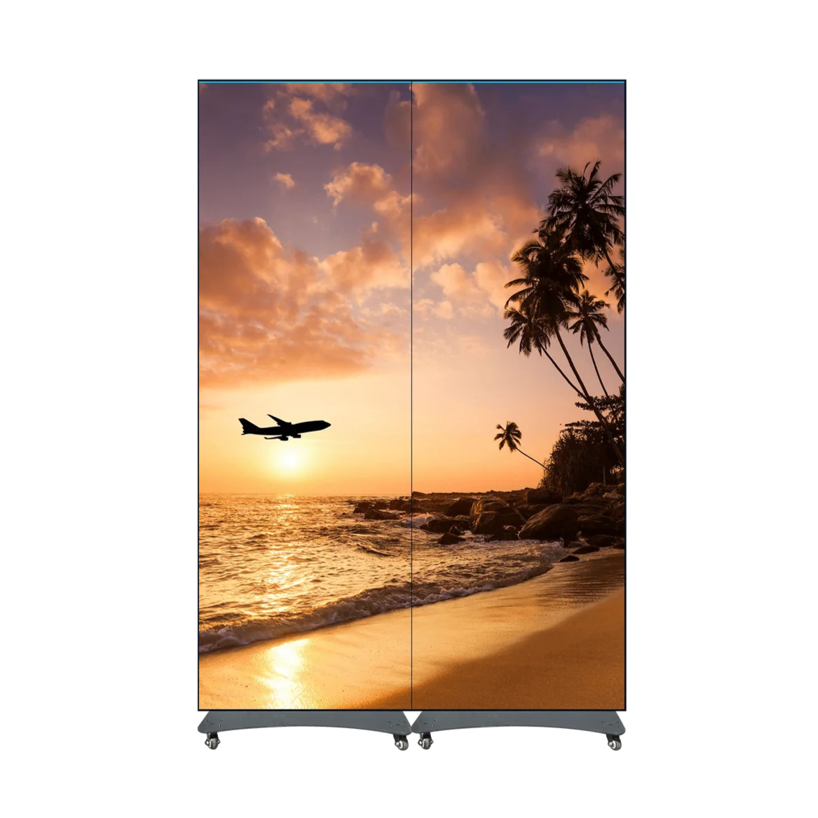 2PCS EPG Series LED Poster Display - P1.25/P1.53/P1.86/P2.5mm Pixel Pitch, 640x1920mm Large Screen, Flip Open Magnetic Frame, GOB Protective IP65 Front - Perfect for Indoor Advertising, Retail Stores, and Digital Signage