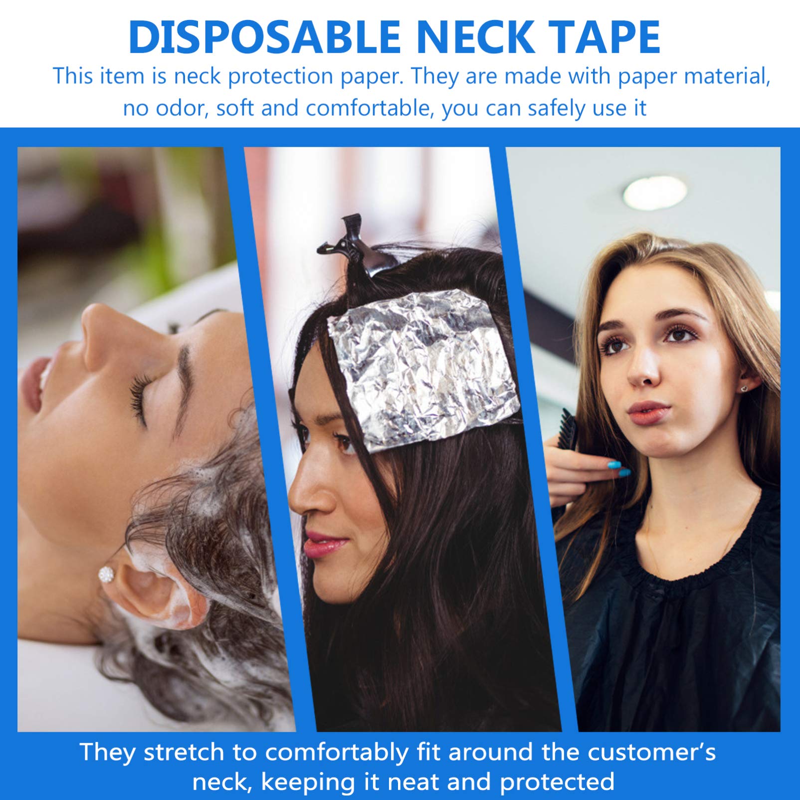 5 Rolls Disposable Barber Neck Strips - Salon Neck Tape for Hairdressing & Shaving | Hygienic Neck Protection Paper for Professional & Home Grooming | Perfect for Salons, Barbershops, Home Haircuts & Beard Trimming | Great for Hair Styling, Shaving & Personal Care Routines | Ideal for Haircut, Beard Shaping, Salon Services & Personal Hygiene Maintenance