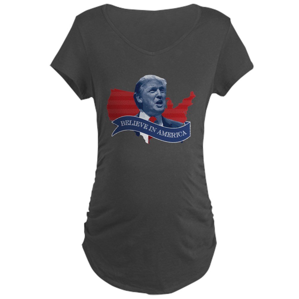 Donald Trump 'Believe in America' Maternity T-Shirt - Patriotic Pregnancy Tee for Supporters, Political Events & Fourth of July Celebrations