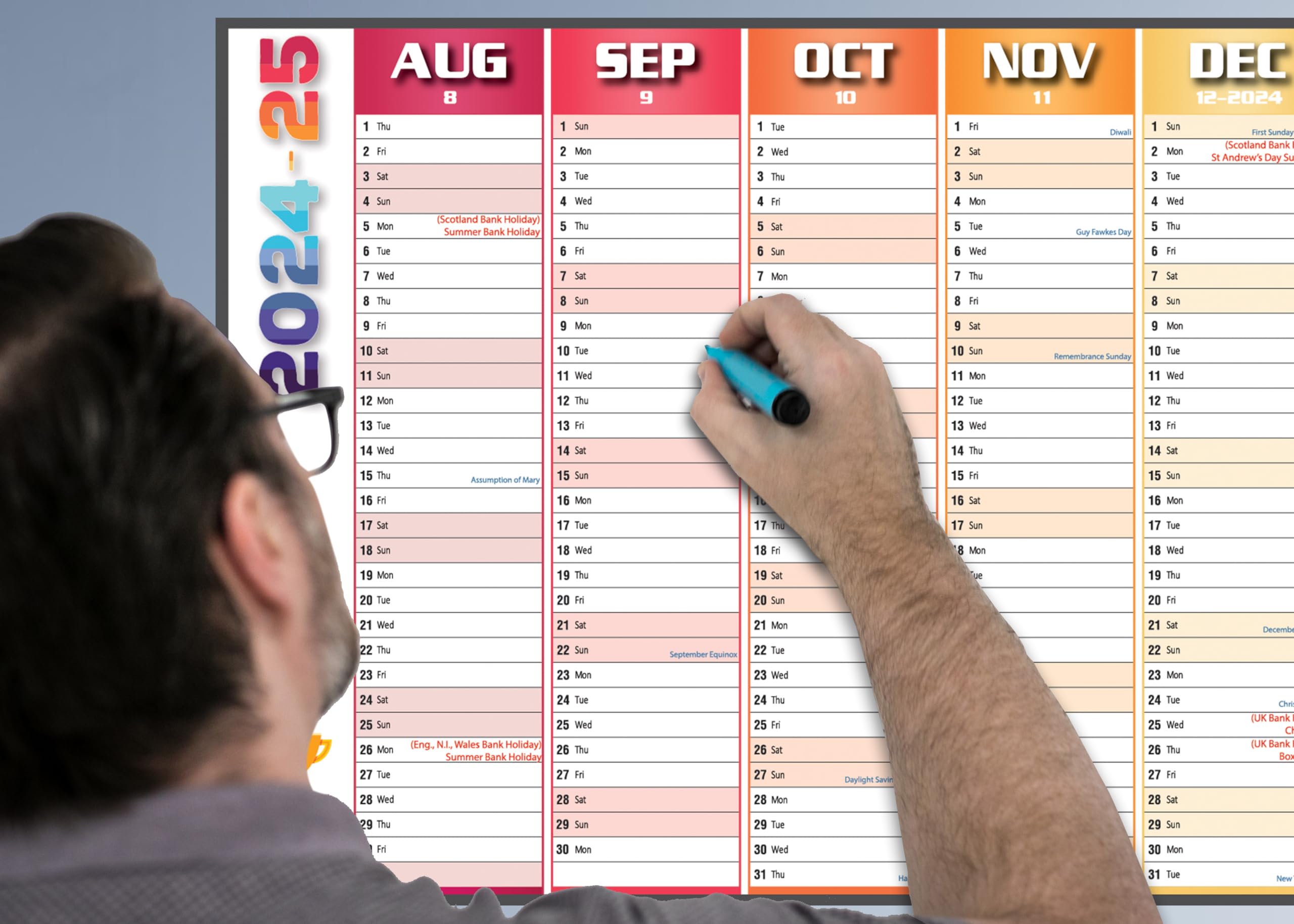 2024-2025 Extra Large Academic Year Wall Planner (47