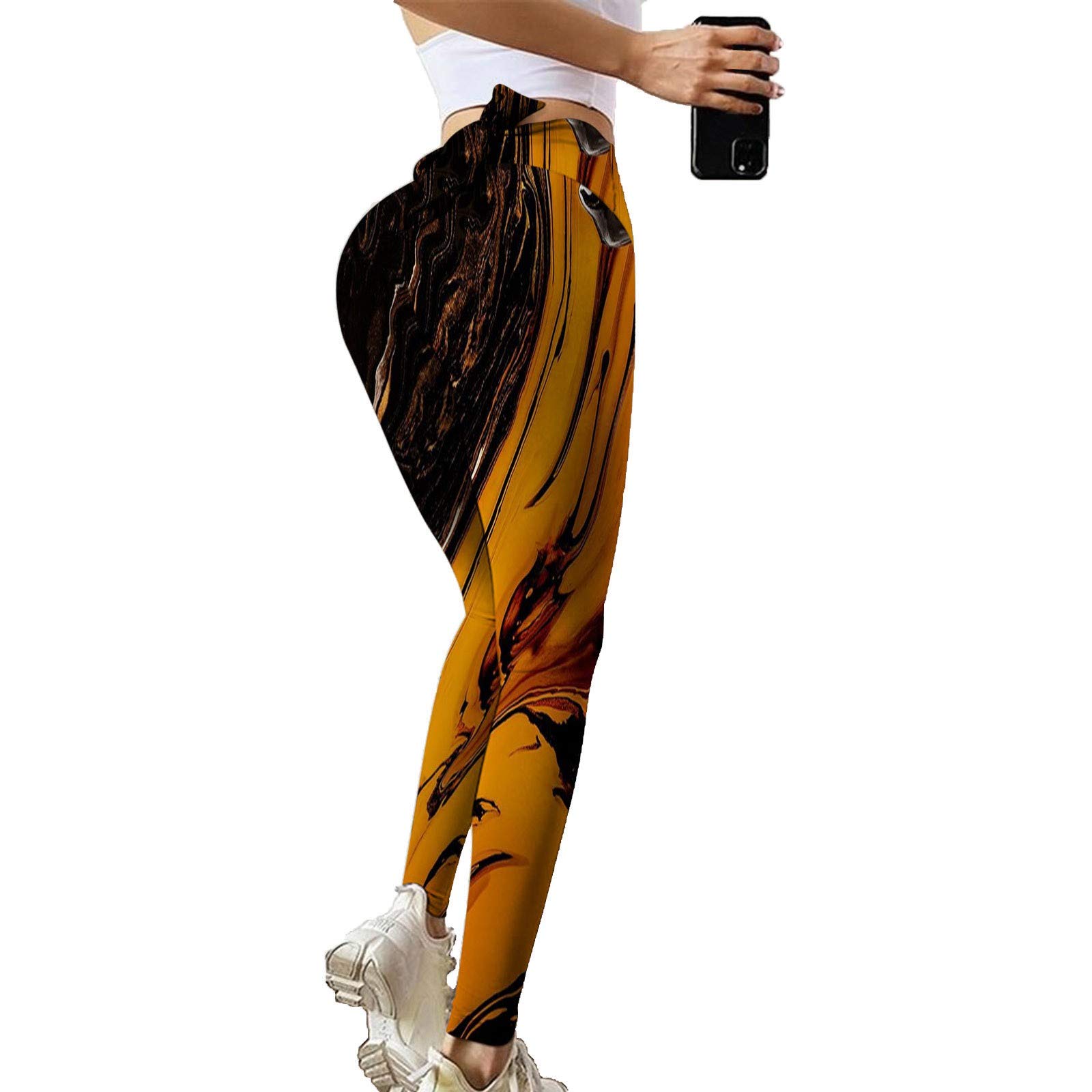 High Waisted Women's Leggings - Summer & Fall Gym Workout Leggings with Graphic Design - Yoga, Running, Fitness & Casual Wear