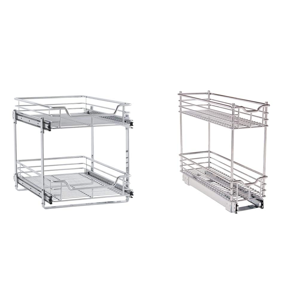 Dual-Tier Sliding Cabinet Organizer - 14.5