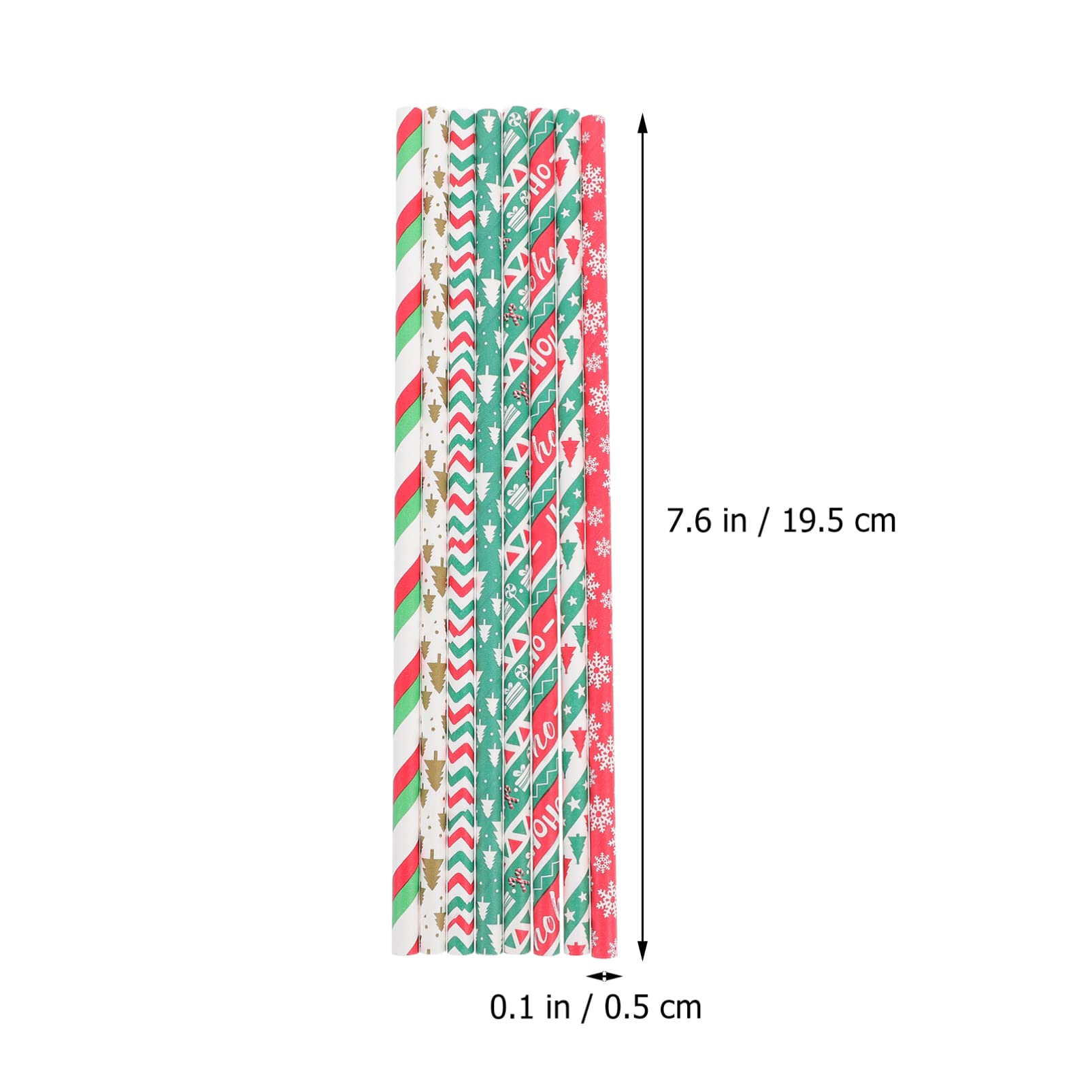 200pcs Christmas Paper Straws - Striped Holiday Drinking Straws for Juice, Party, Dessert & Decoration | Perfect for Christmas Celebrations, Seasonal Parties & Banquet Decor