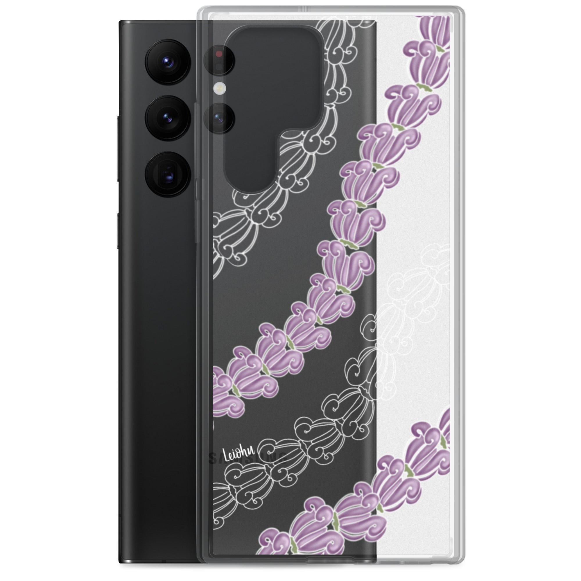 Samsung Clear Phone Case with Crown Lei Design - Slim Protective Cover for Samsung Galaxy [Model] - Perfect for Parties, Festivals, and Everyday Use