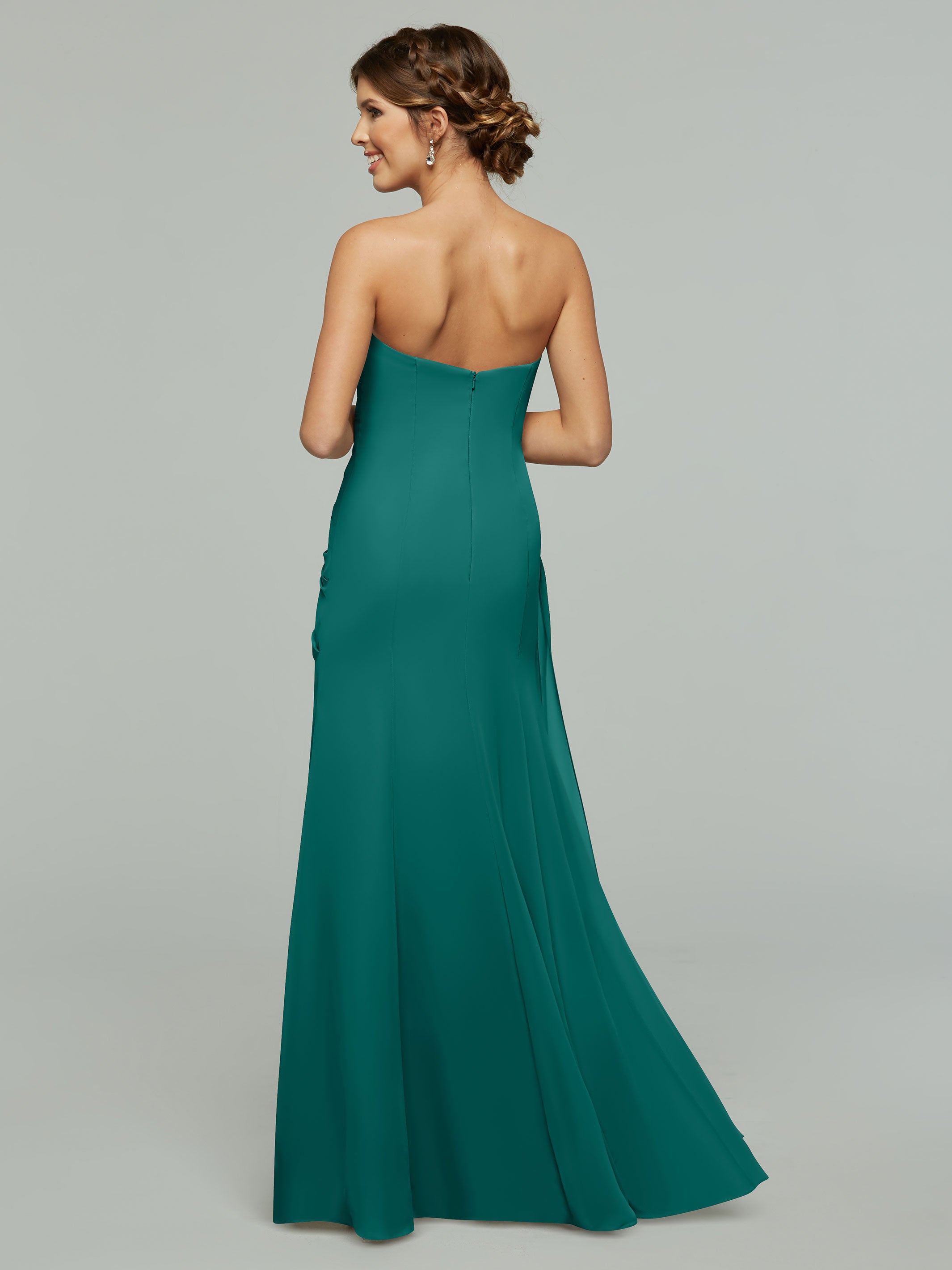 Elegant Strapless Sweetheart Chiffon Bridesmaid Dress with Ruching - Perfect for Weddings, Formal Events & Special Occasions