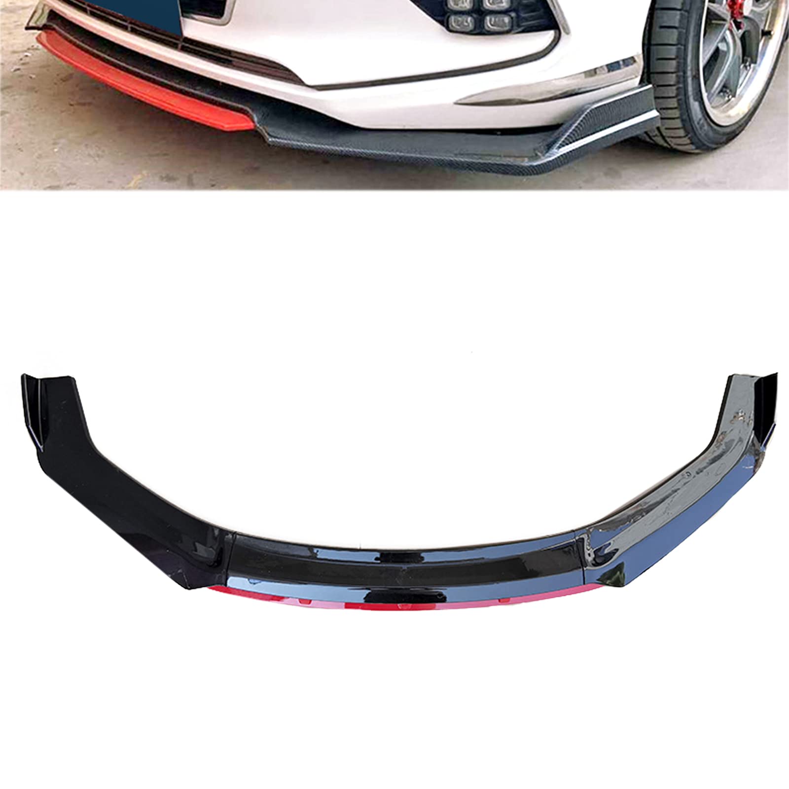 4 Pcs Carbon Fiber Front Bumper Lip Splitter for Kia Optima K5 2014-2017 - Durable Spoiler Wing Protector & Styling Accessory - Perfect for Car Enthusiasts & Street Racing