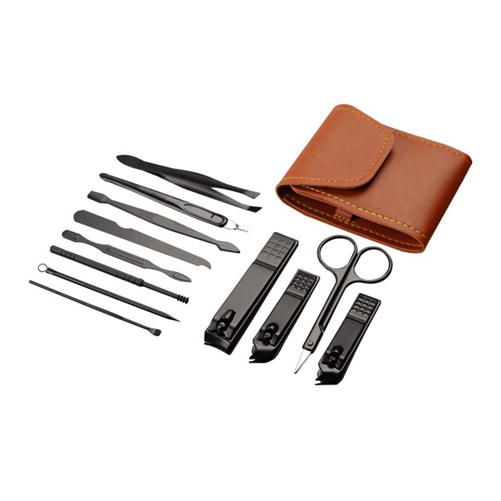 Premium Stainless Steel Nail Clipper Set - 12 Piece Manicure & Pedicure Kit with Nail Scissors for Professional Grooming at Home, Travel, or Salon Use