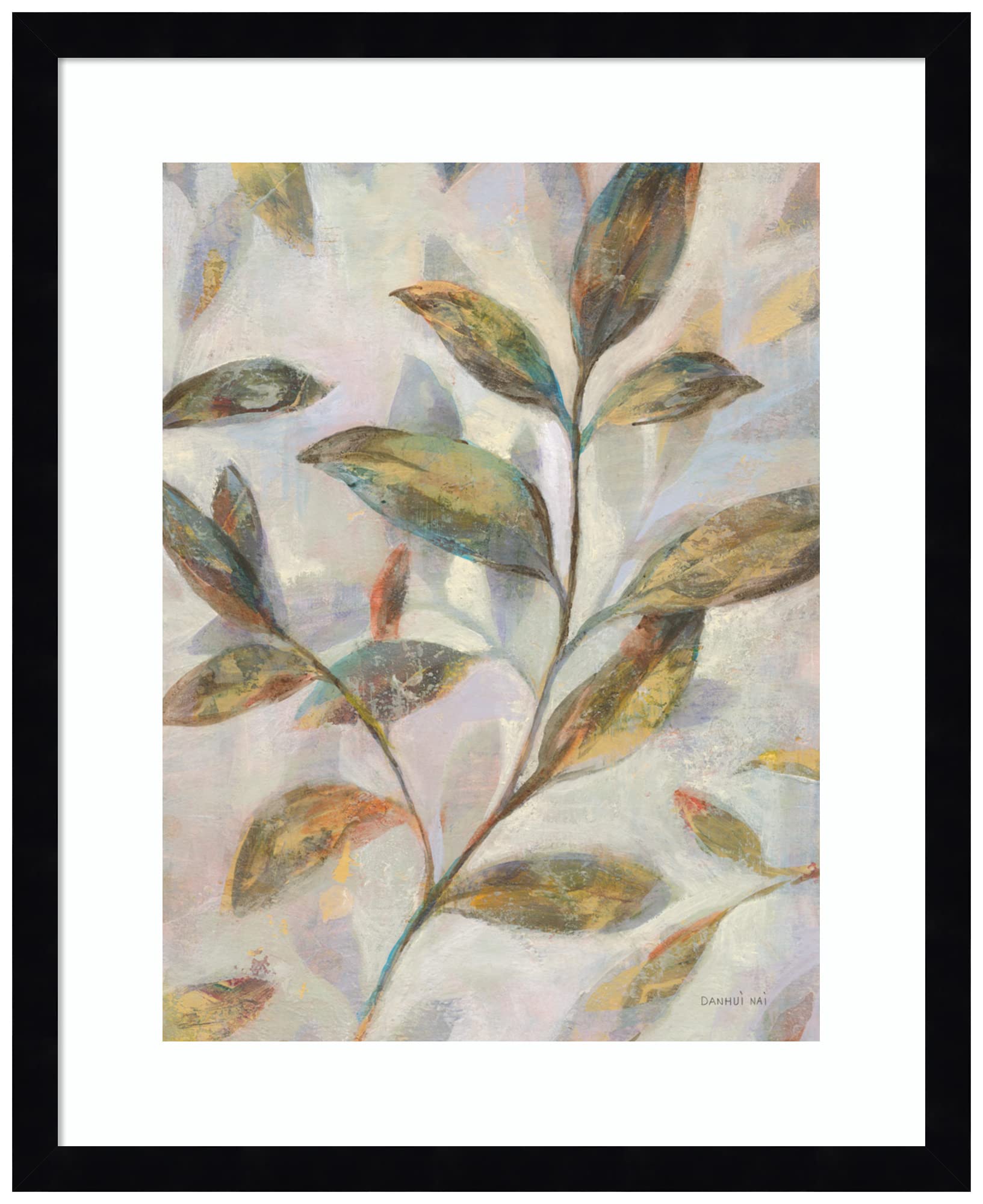 Amanti Art Framed Wall Art Print 21x17 - Leafy Flow II Abstract Painting by Danhui Nai - Modern Contemporary Wall Decor for Living Room, Bedroom, Office - Perfect for Home, Office & Commercial Spaces