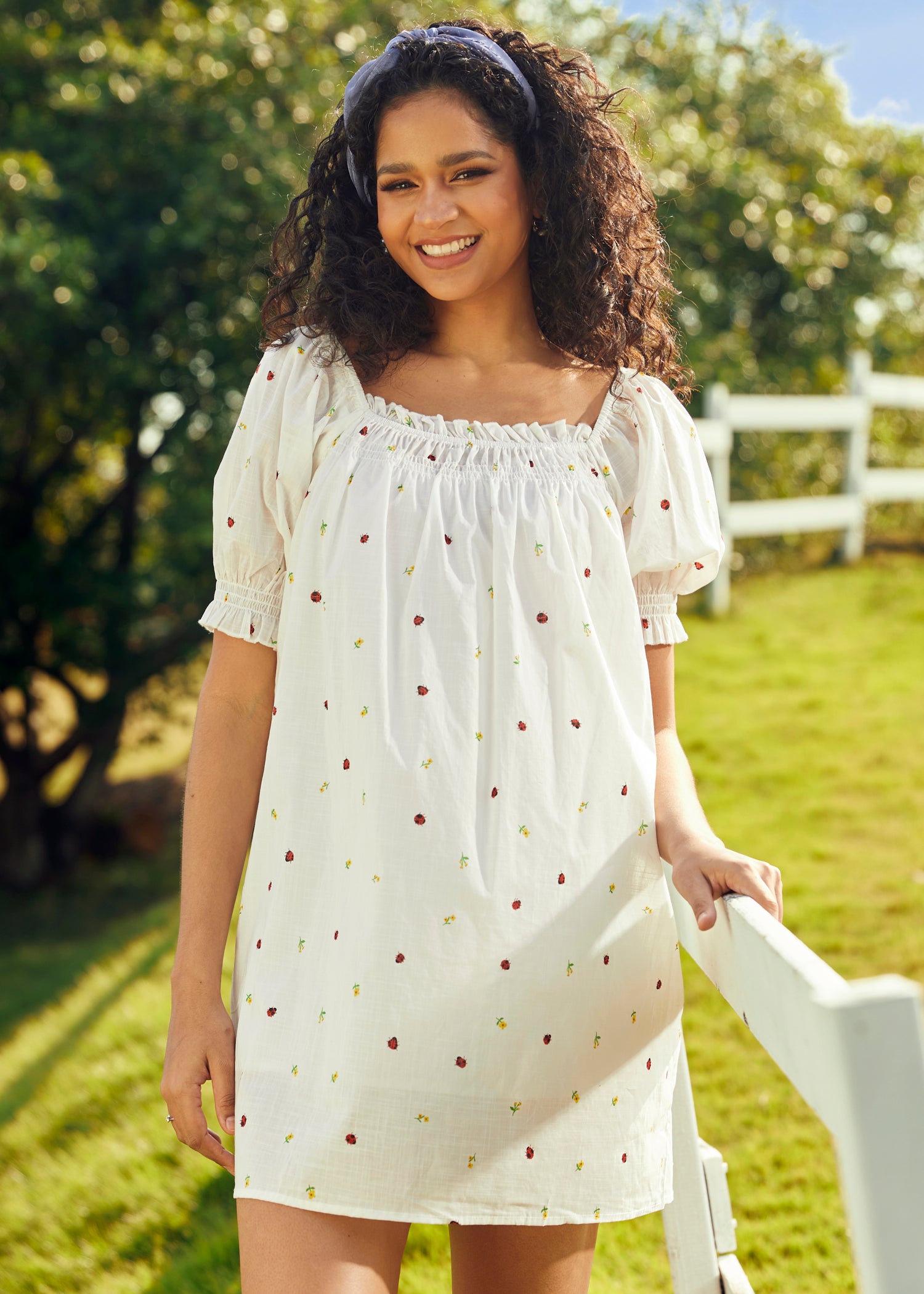 Summertime Garden Stories Smocked Mini Dress for Girls - Floral Print Casual Sundress for Outdoor Play, Beach & Picnic