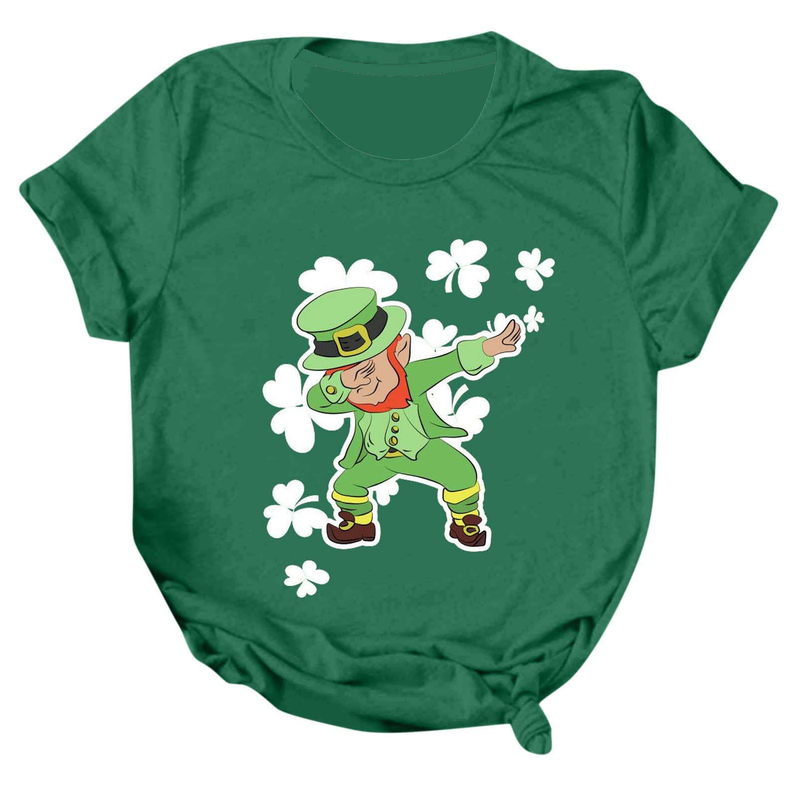 St. Patrick's Day Shirts for Teen Girls & Women - Shamrock Graphic Short Sleeve Summer T-Shirts & Aesthetic Pullovers | Casual Wear, Holiday Outfits, Party Apparel