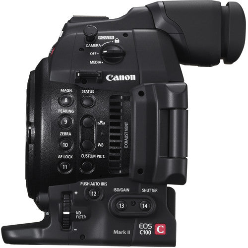 Canon EOS C100 Mark II Professional Cinema Camera with Dual Pixel CMOS AF & EF 24-105mm f/4L IS II USM Zoom Lens Kit - Perfect for Filmmaking, Documentary Shooting, and Wedding Videography