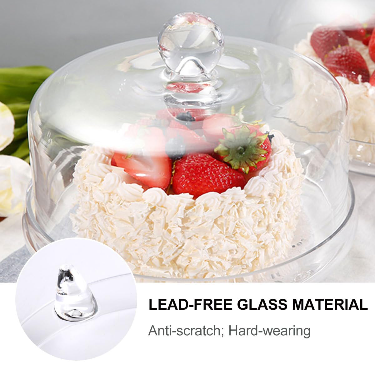 Elegant Acrylic Cake Stand with Dome Lid - Large Footed Cake Holder & Cover for Wedding, Birthday, and Dessert Displays - Perfect for Parties, Bakeries, and Home Decor