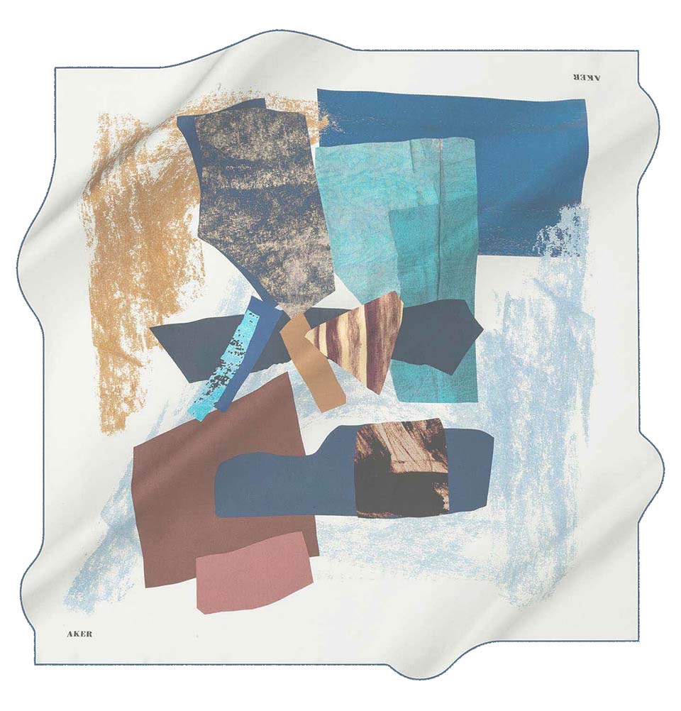 Aker Silk Cotton Patterned Square Scarf #8091 423 - Stylish Fashion Accessory for Women, Perfect for Office, Party & Travel Outfits
