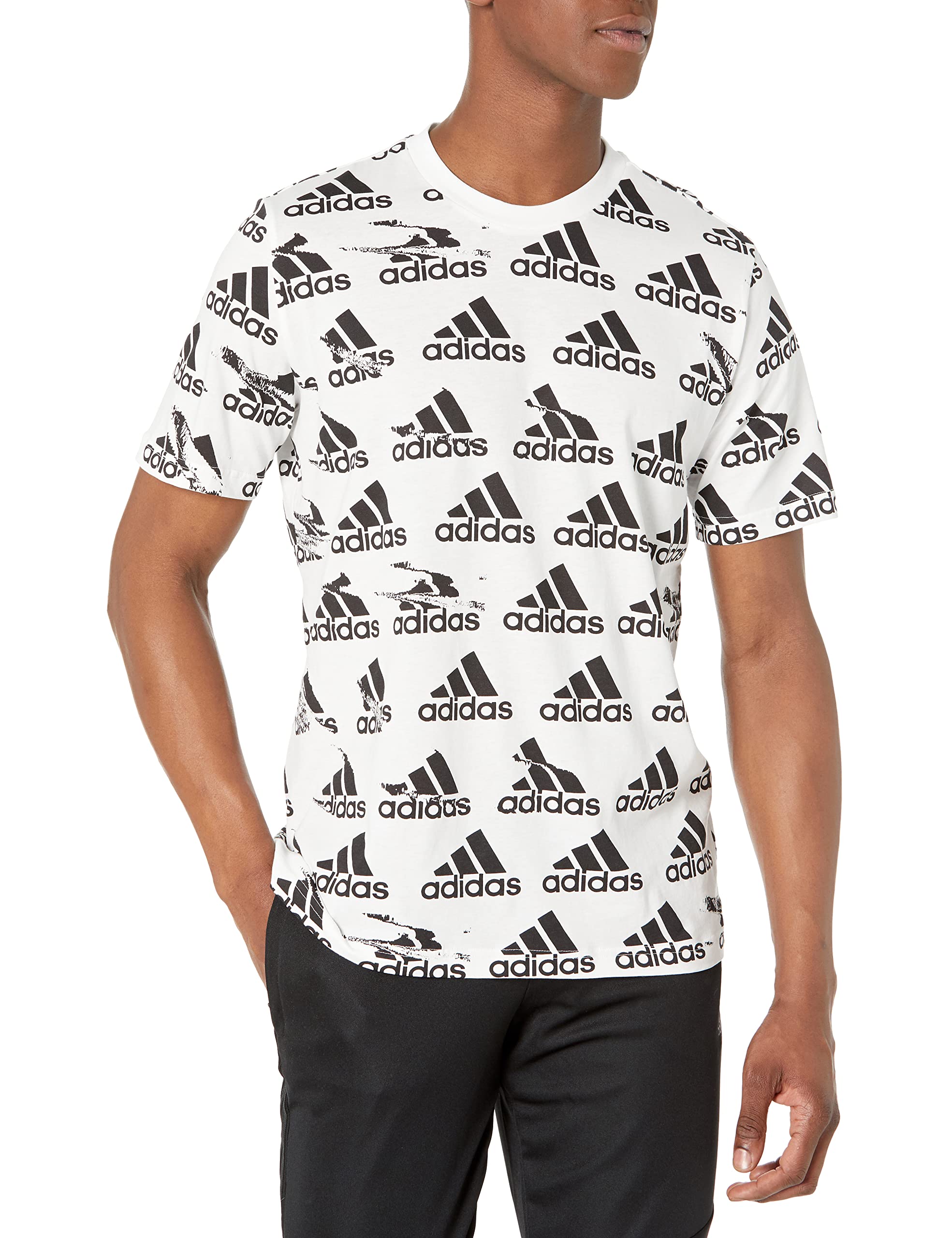 Adidas Men's Essentials Brandlove T-Shirt - Comfortable Casual Wear for Gym, Running & Everyday Outfits