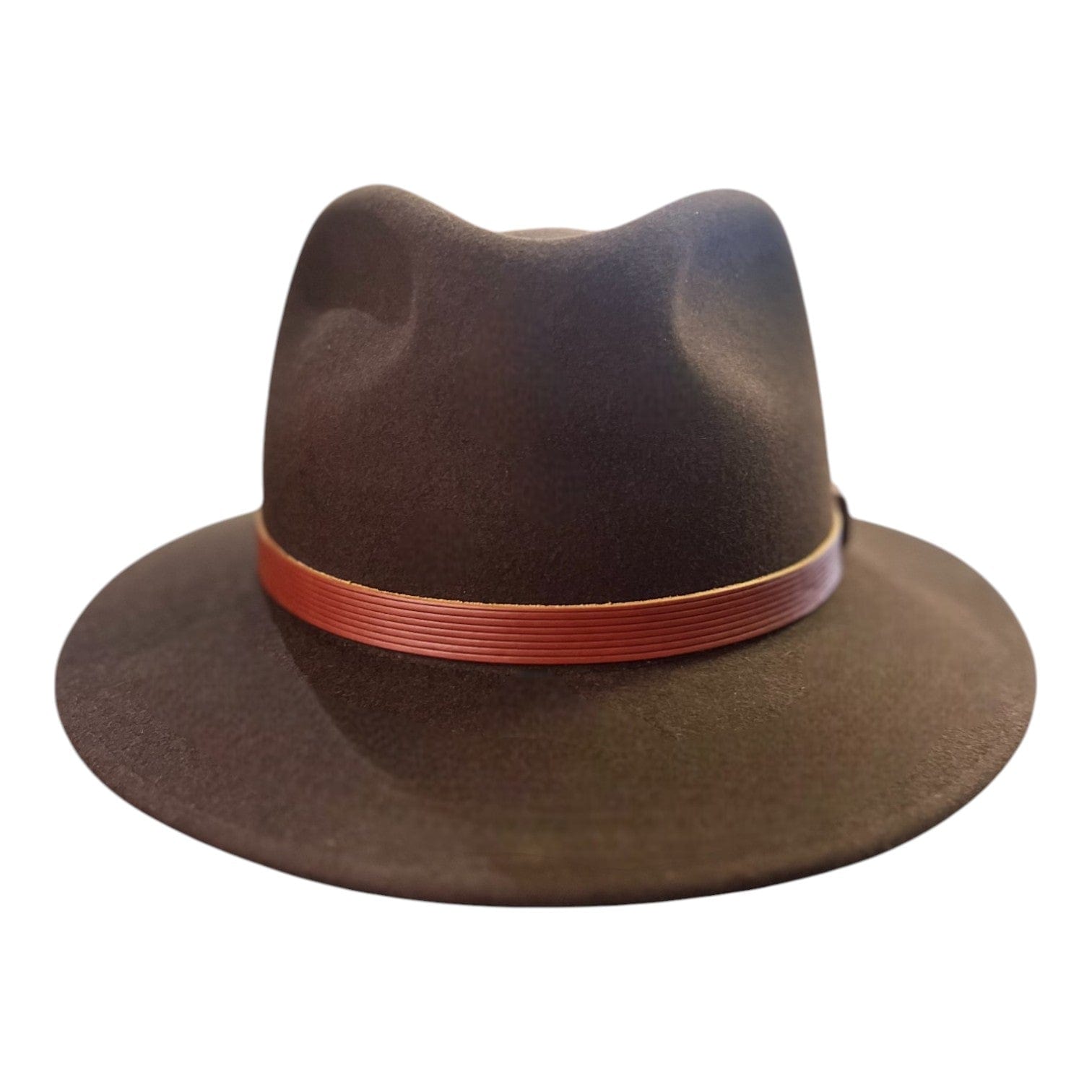Premium Genuine Leather Travel Hat Band with Faux Fur Lining - Stylish & Comfortable Accessory for Outdoor Adventures, Hiking, and Winter Travel - by JJ Hats