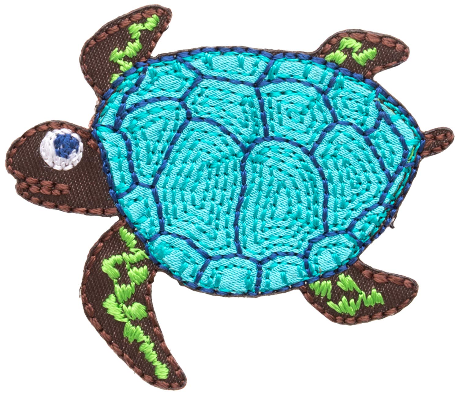 Simplicity Teal Turtle Applique Iron On Patch 2'' x 1.75'' - DIY Clothing Repair, Kids Outfits & Accessories Customization