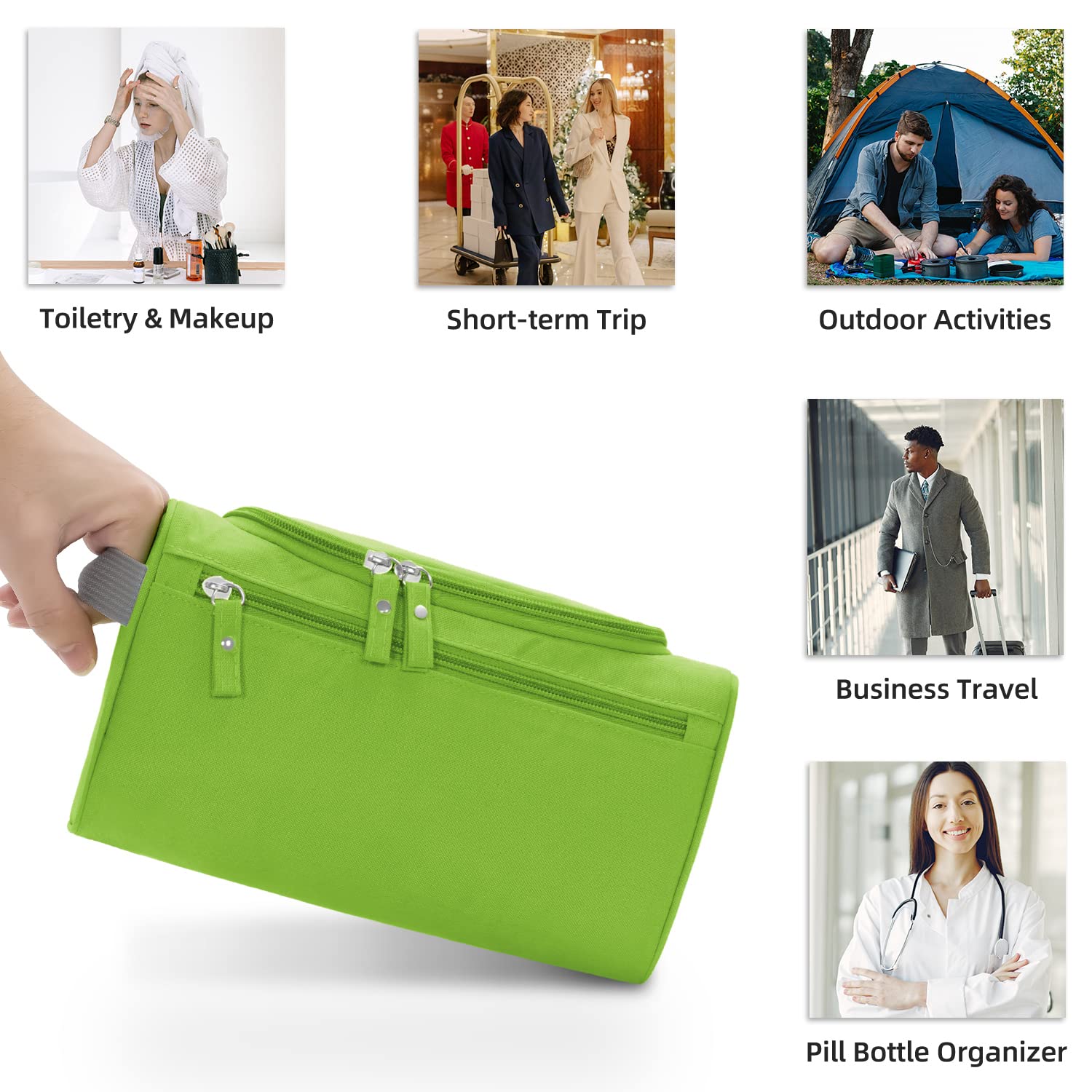 Buruis Water-Resistant Hanging Toiletry Bag for Men & Women - Travel Cosmetic Organizer, Makeup & Shaving Dopp Kit - Perfect for Airplane, Camping & Gym Essentials
