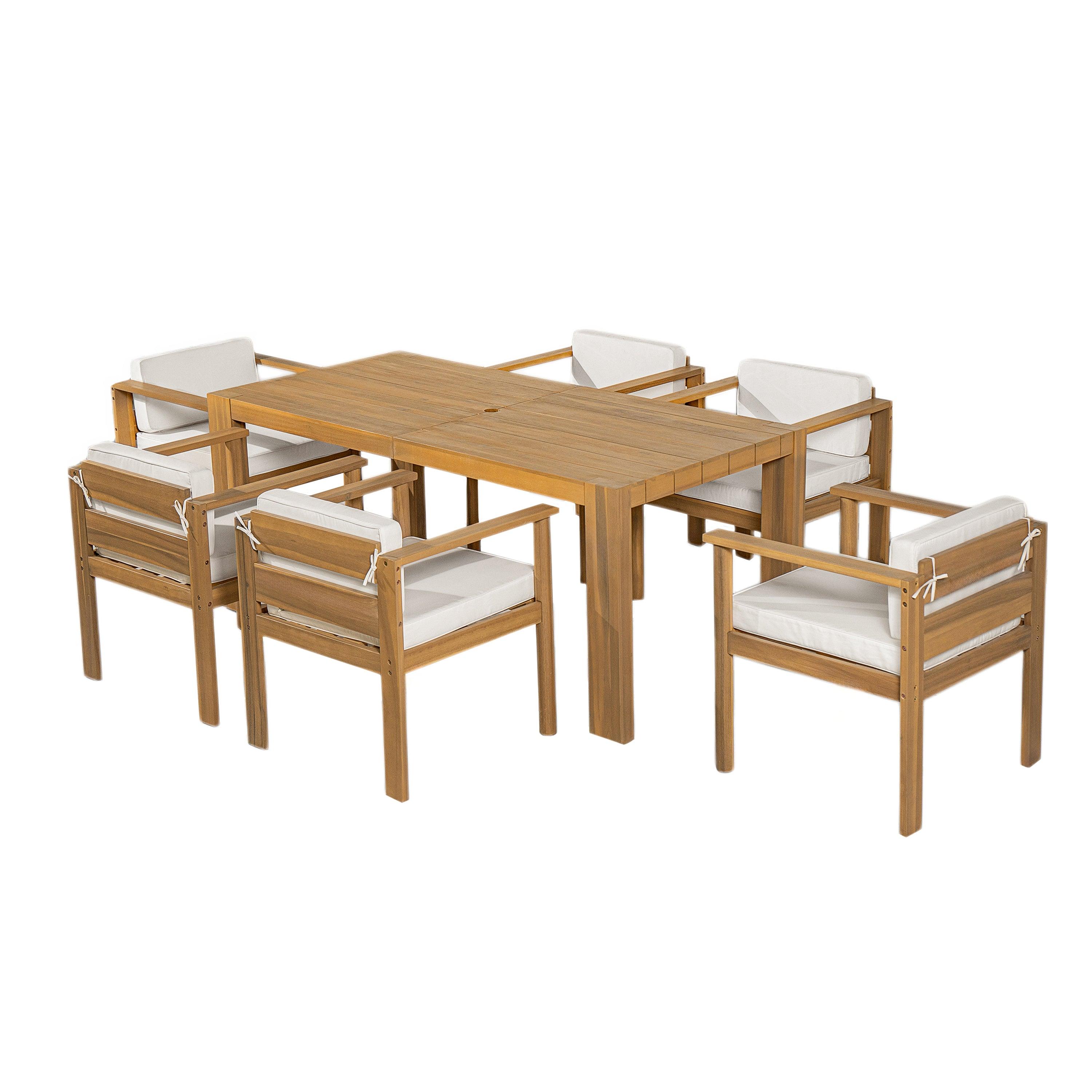 7-Piece Outdoor Patio Dining Set with 72.8