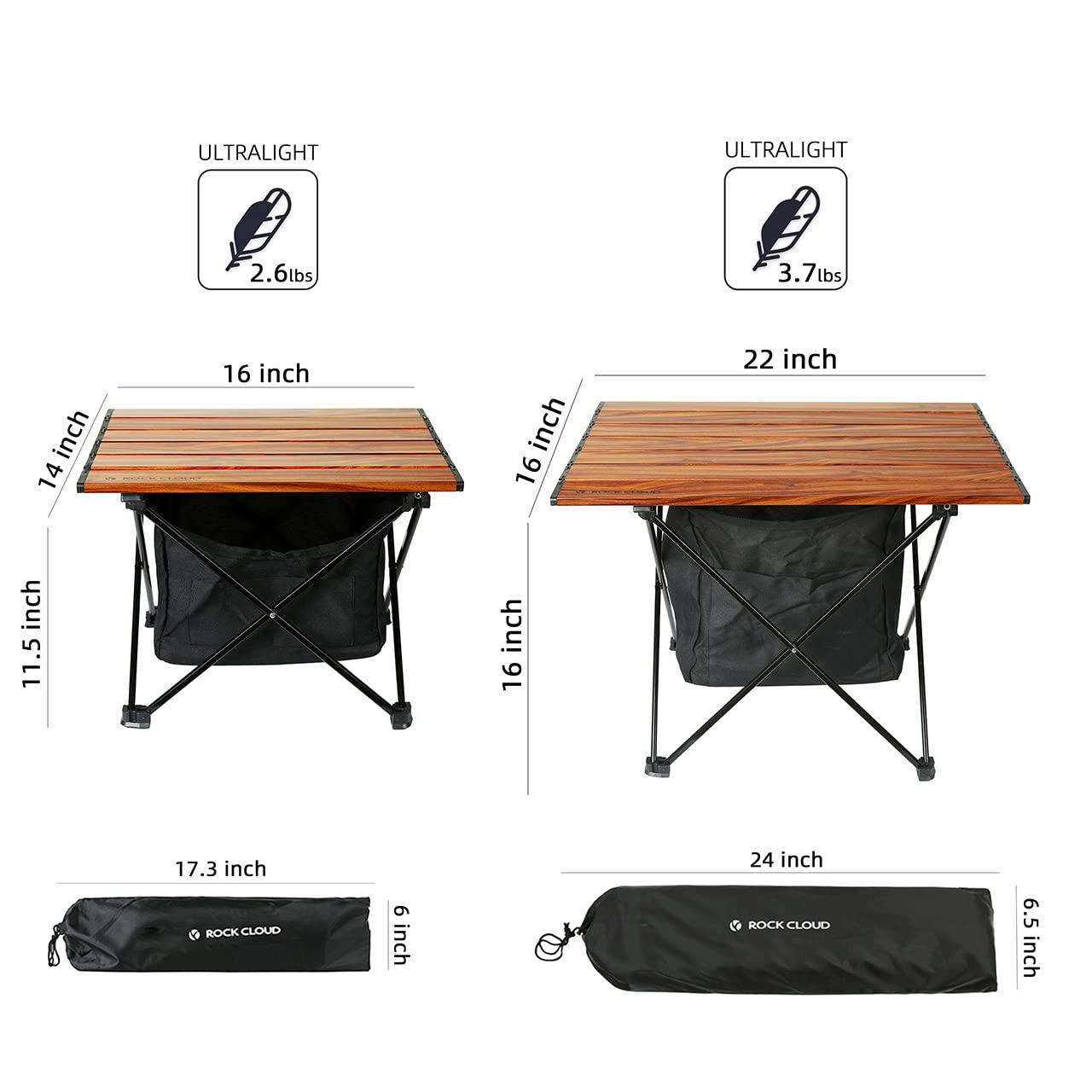 Ultralight Aluminum Folding Camping Table - Portable Outdoor Picnic Table with Storage Bag for Camping, Hiking, Backpacking & Beach | Compact Size M | Perfect for Picnics, Tailgating & RV Trips
