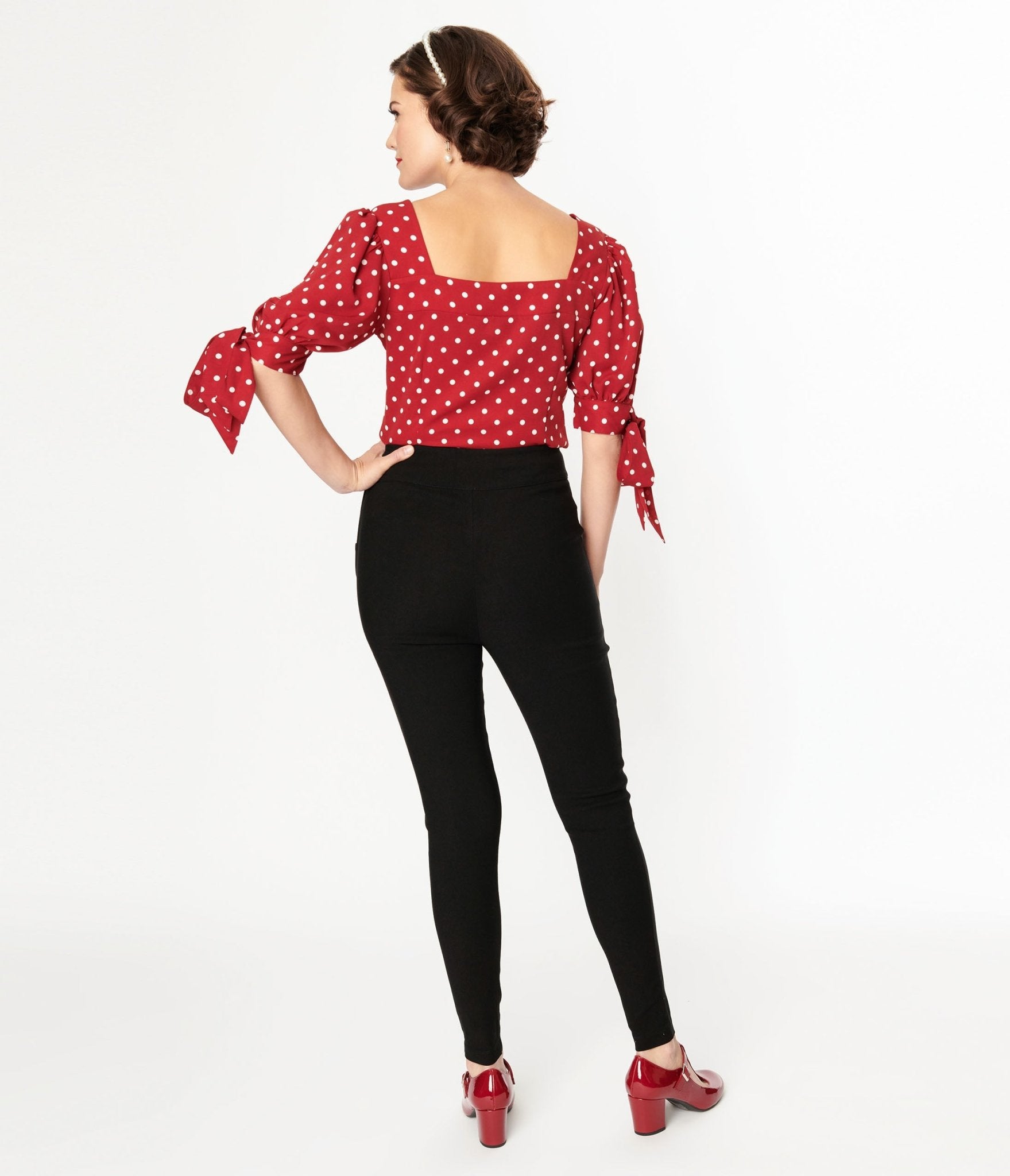 Vintage 1950s Black High Waisted Cigarette Pants for Women - Retro Slim Fit Trousers with Belt Loops | Perfect for Office Wear, Cocktail Parties & Vintage Fashion Outfits