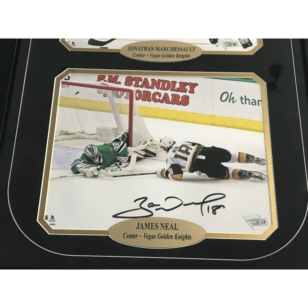 James Neal Karlsson Marchessault Autographed 8x10 Photo - Vegas Golden Knights Framed Memorabilia - Perfect for Sports Collectors, Man Cave Decor, and Hockey Fan Gifts