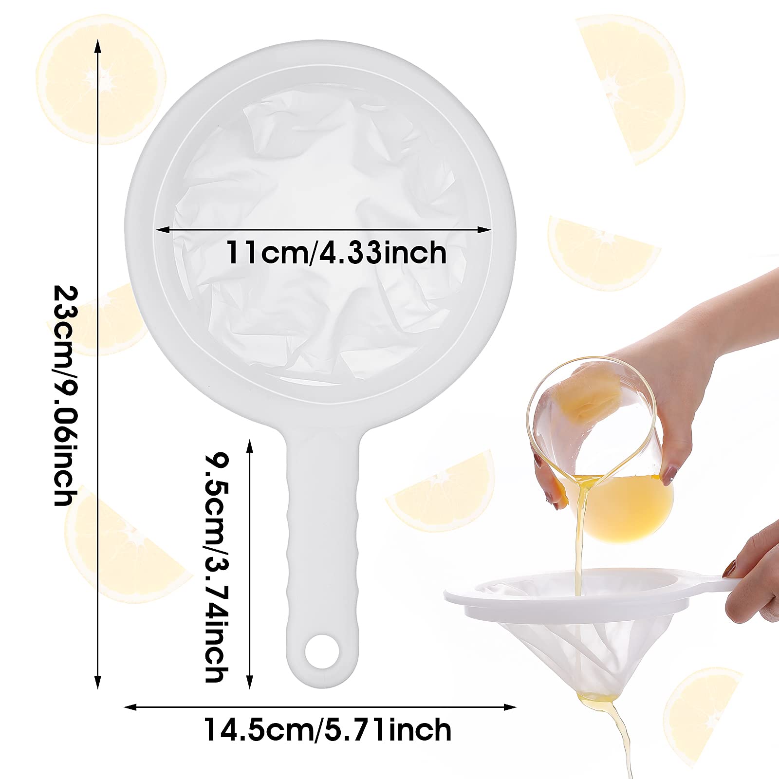 ASTER 2-Piece Ultra-Fine Nylon Strainer Set - 200 Mesh Plastic Colander for Milk, Juice & Liquid Filtration - Perfect for Kitchen, Brewing & DIY Projects