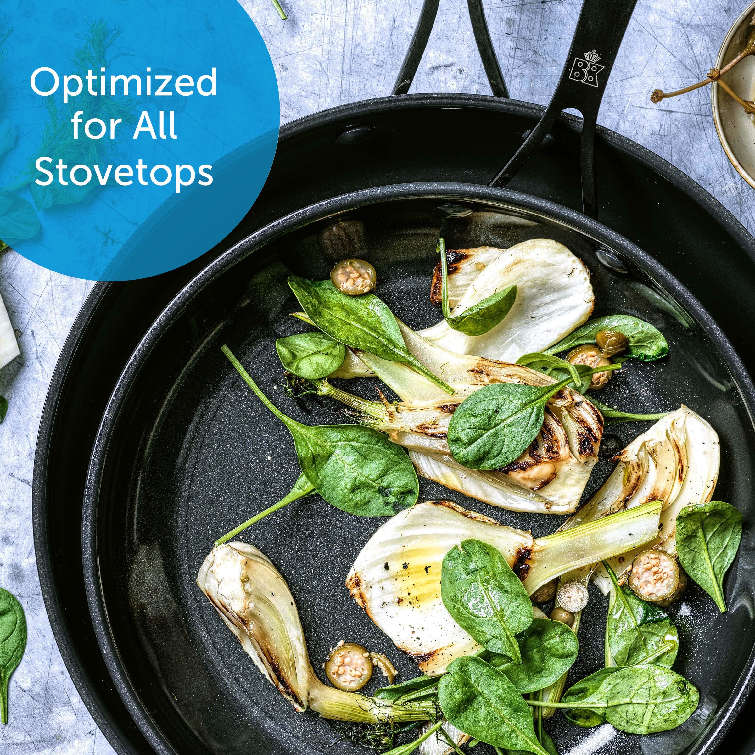 BK Ceramic Nonstick Frying Pan Skillet Set - 9.5
