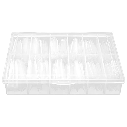 240pcs Extra Long French Fake Nail Tips - 12 Sizes Transparent Acrylic Nails for Nail Art, Salon & DIY Manicure at Home | Perfect for Wedding, Party & Special Occasions