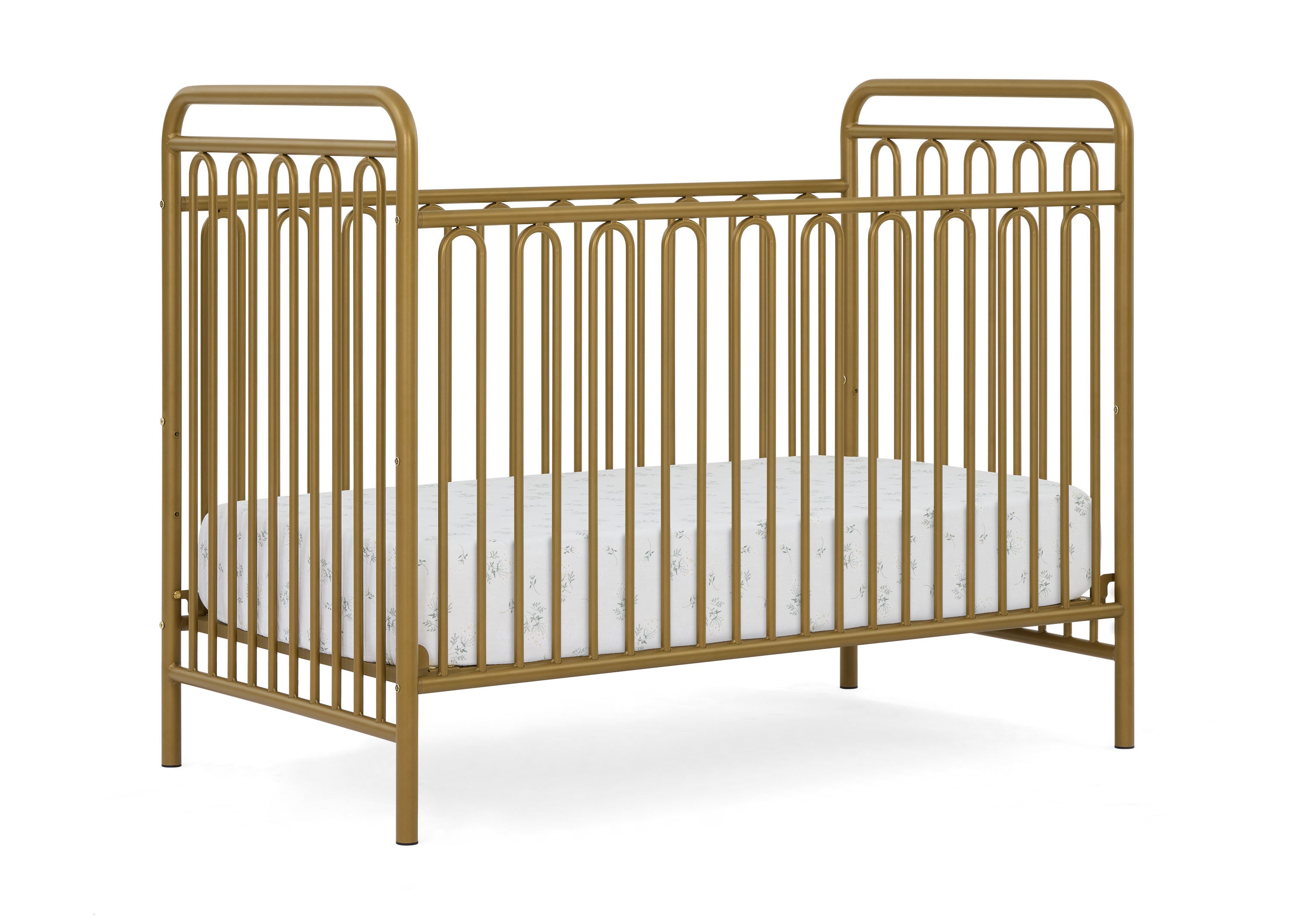 Darcy 4-in-1 Convertible Metal Baby Crib - Toddler Bed, Daybed & Full-Size Bed Conversion - Modern Nursery Furniture for Newborns to Teens (White) | Perfect for Small Spaces & Growing Families