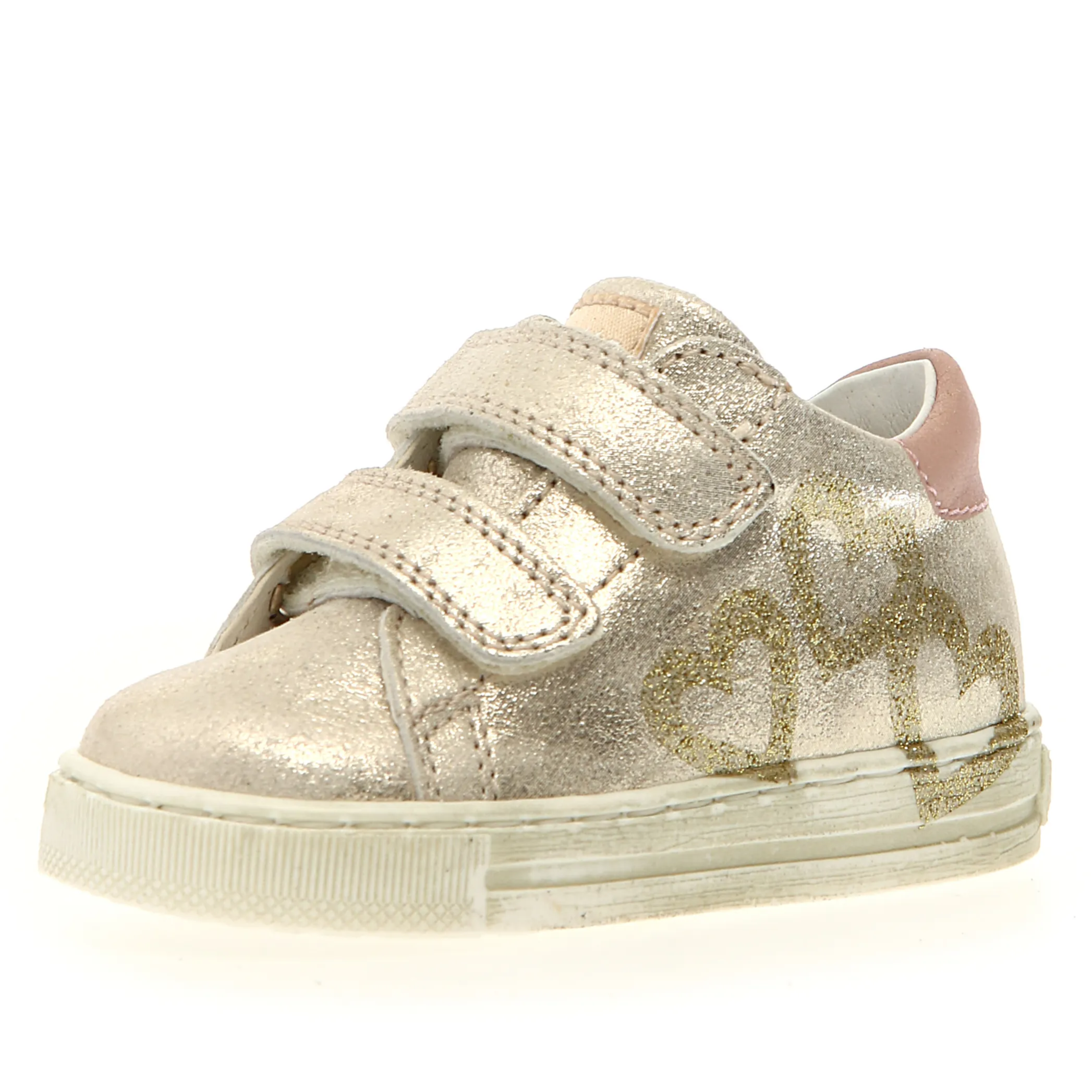 Falcotto Girls' Lovemy VL Casual Sneakers - Platinum & Milk White | Comfortable Everyday Shoes for School, Play & Outdoor Activities