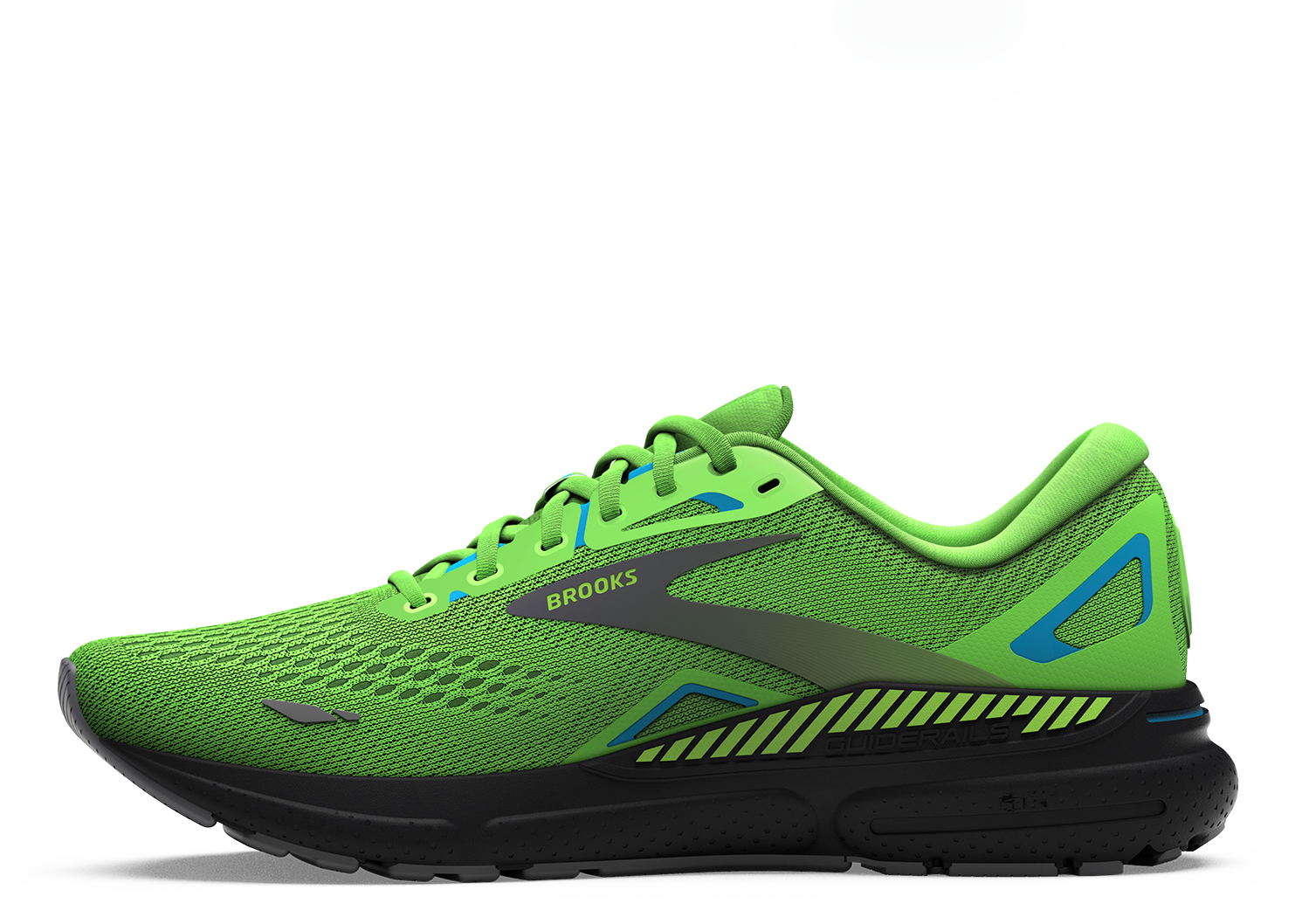 Brooks Men's Adrenaline GTS 23 Running Shoes - Green Gecko/Grey/Atomic Blue | Stability & Cushion for Road Running, Jogging & Gym Workouts