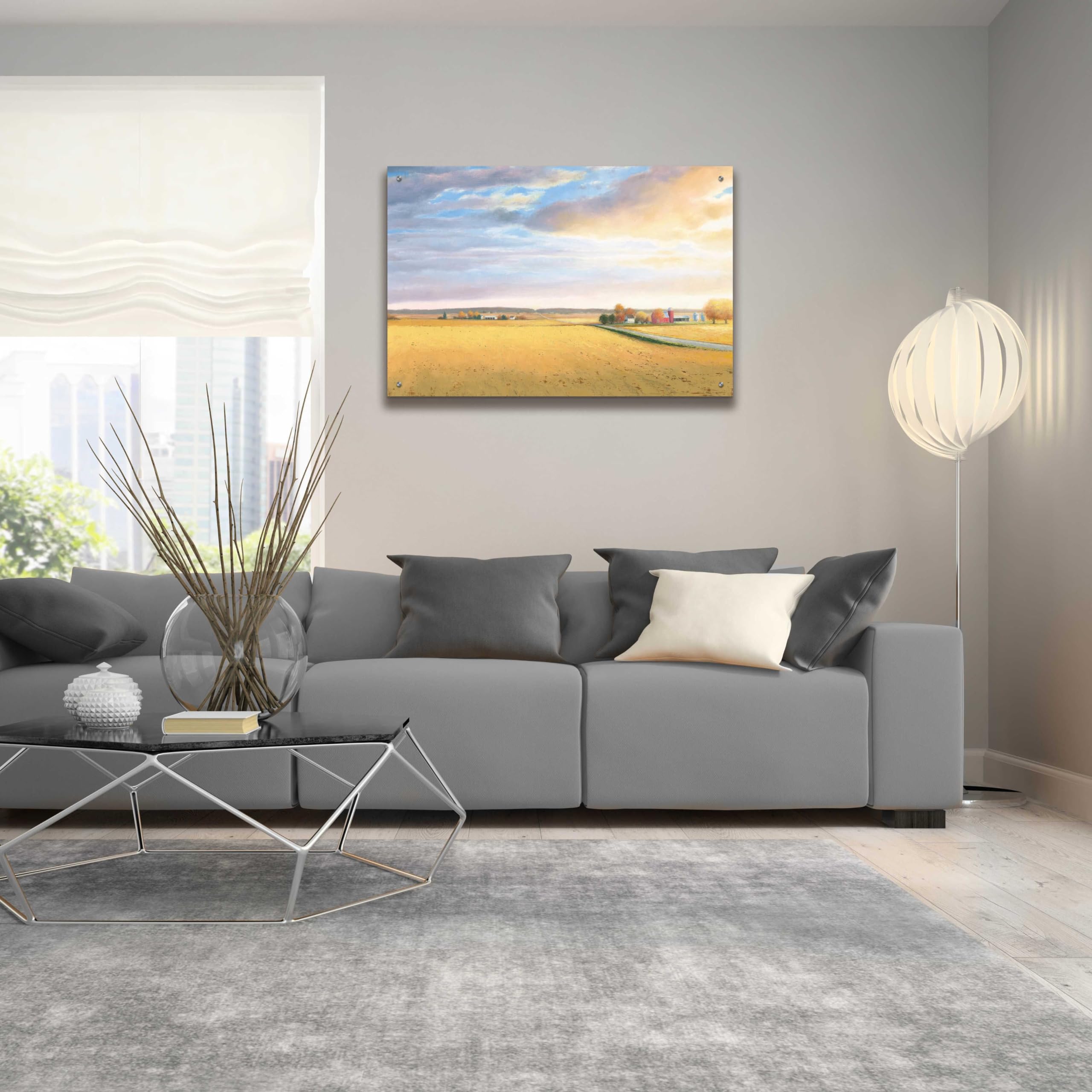 Epic 'Heartland Landscape' Acrylic Glass Wall Art by James Wiens - 36x24 Inches Modern Farmhouse Painting for Living Room, Bedroom & Office Decor