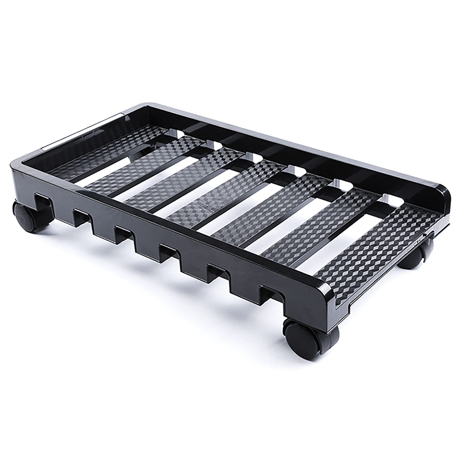 Adjustable Mobile CPU Trolley Bracket with Locking Casters - Steel Rolling CPU Stand for Desktop Towers (Black) | Perfect for Office Workstations, Gaming Setups & Home Computer Stations