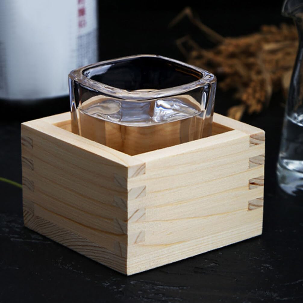 Premium Japanese Sake Cups Set with Square Wooden Storage Box - Traditional Handcrafted Sake Drinking Cups for Authentic Japanese Dining Experience - Perfect for Home Bars, Sushi Nights & Cultural Gift Giving
